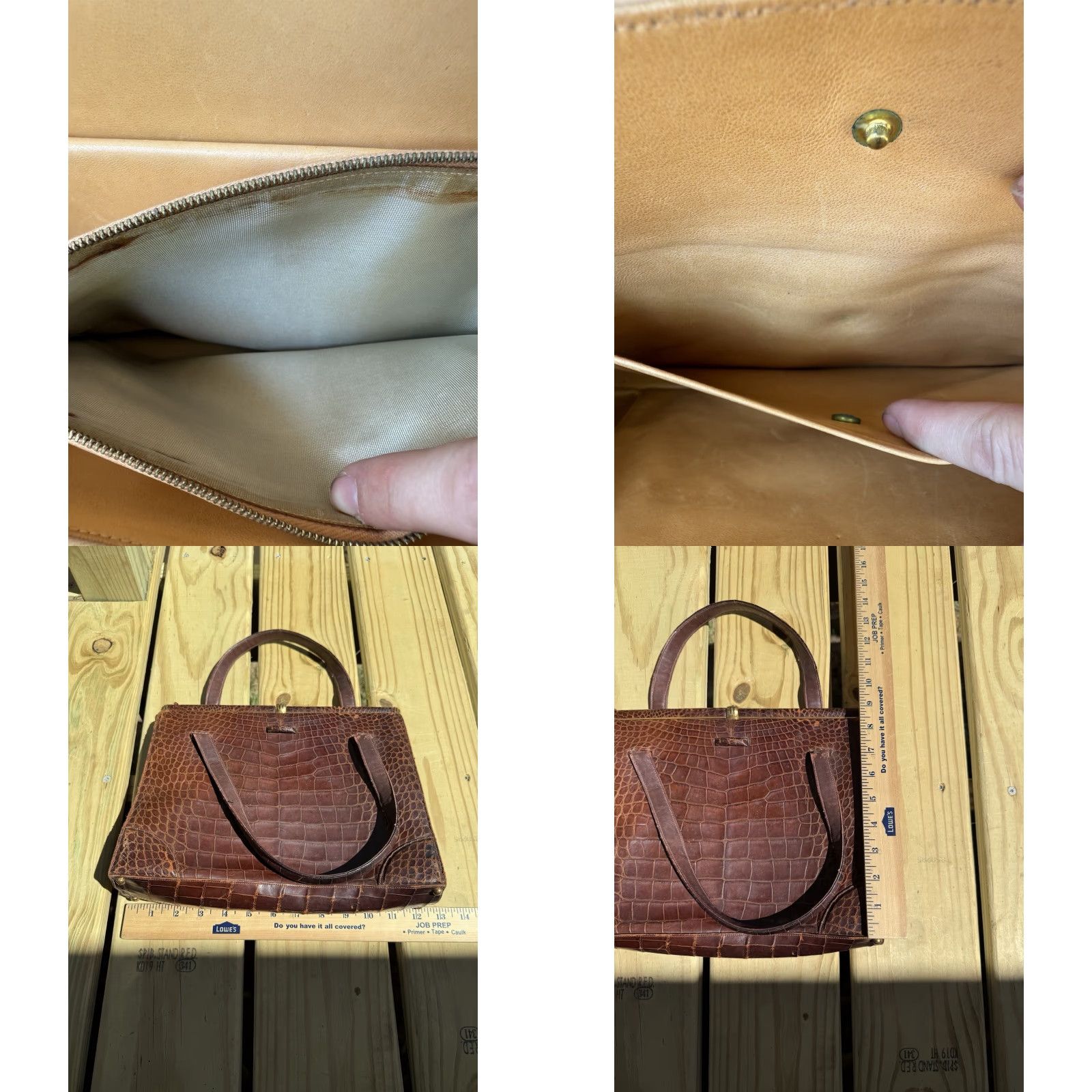 Avenue VINTAGE Lucille De Paris Saks 5th Avenue Purse Handbag Brown Alligator Crocodile Purse Women Formal 1950s 1960s Women Size ONE SIZE - 10 Thumbnail