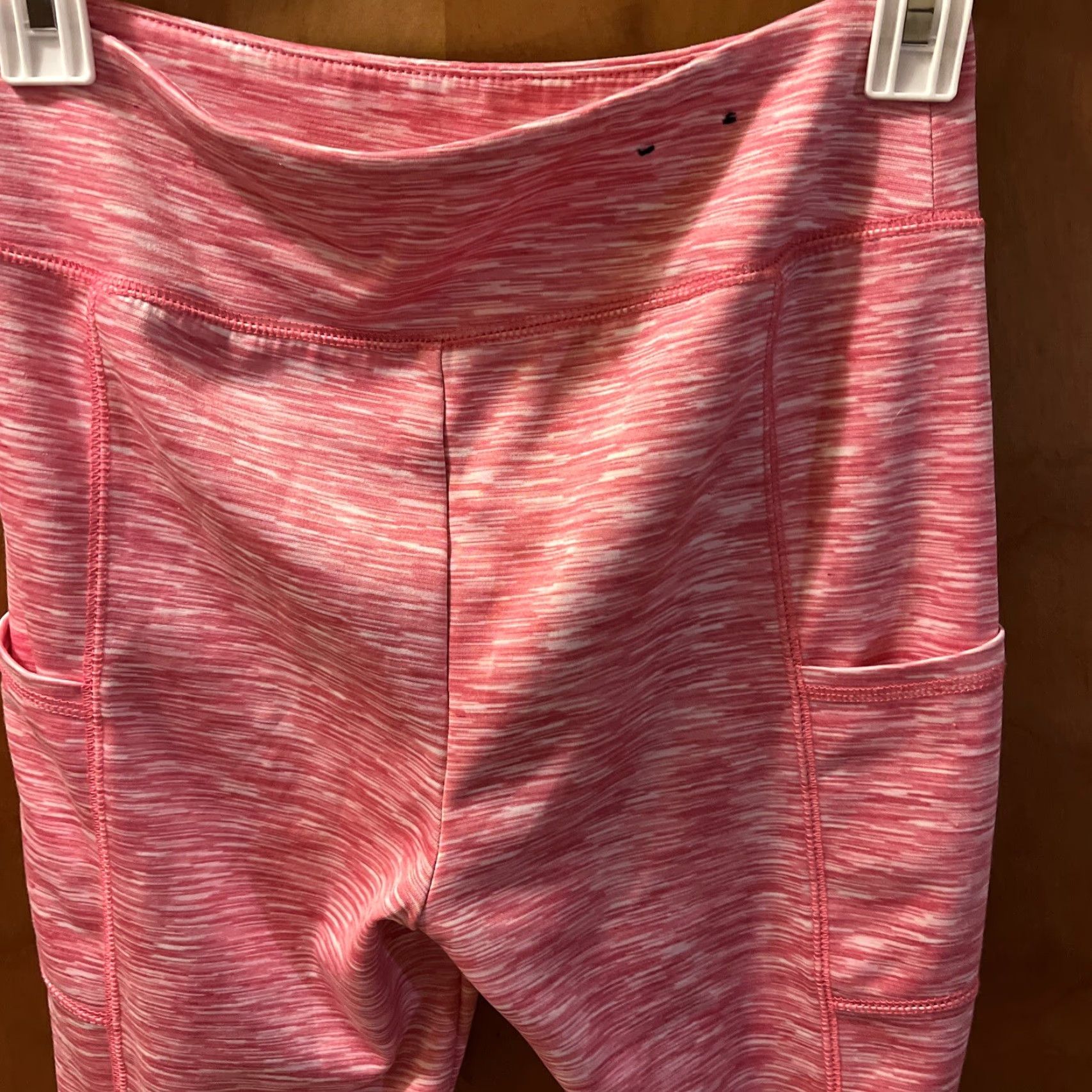 Pinko J.Crew Factory Cropped Leggings Space-dyed Pink Side Pocket Small Pink Athletic Leggings Womens Regular Size S Size 28" / US 6 / IT 42 - 4 Thumbnail