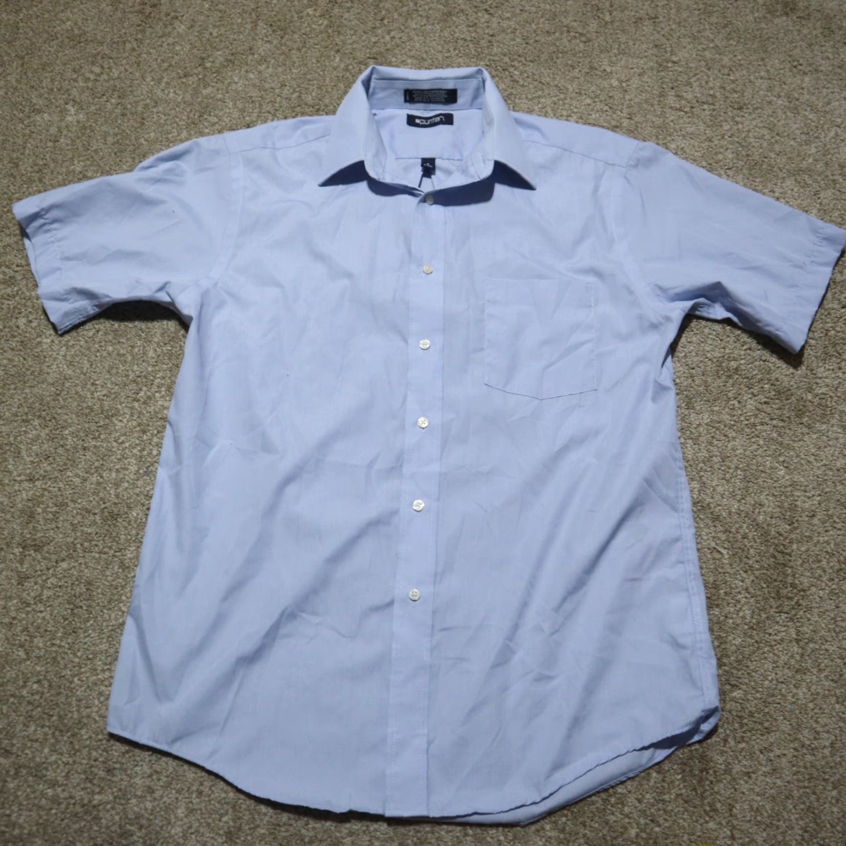 Vintage VINTAGE Puritan Solid Blue Button-Up Shirt Adult Men's M Medium Short Sleeve Collared Size US M / EU 48-50 / 2 - 2 Thumbnail