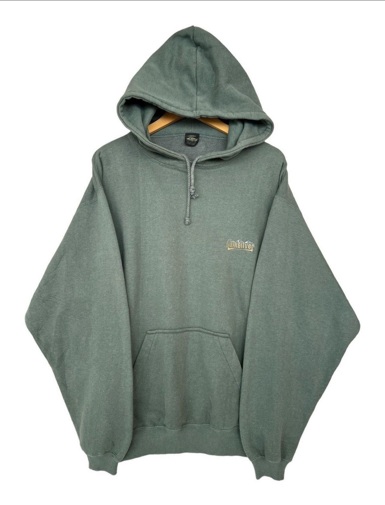 Vintage 90s Quiksilver Skate Sunfaded Baggy Boxy Hoodie