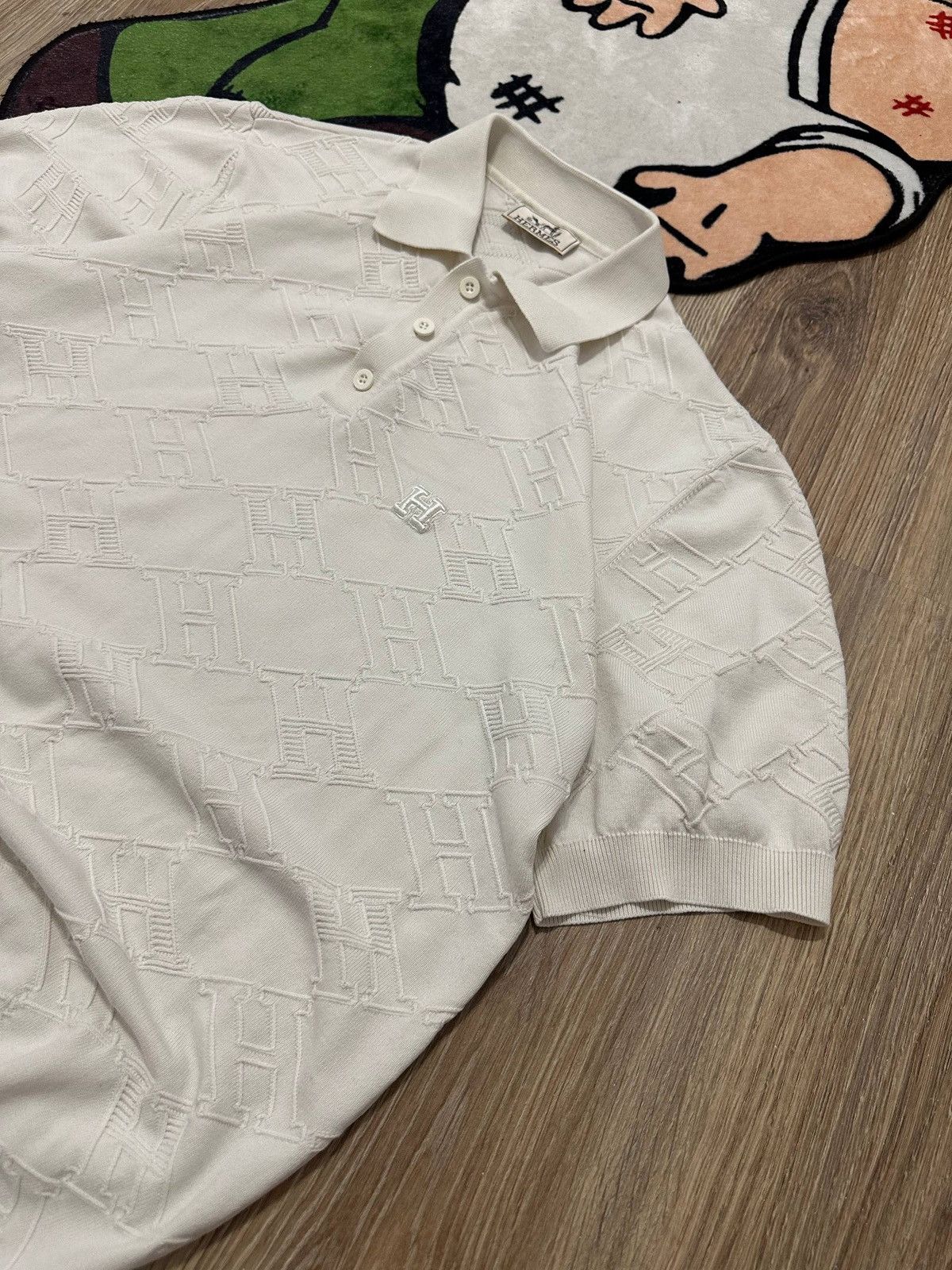 Hermes Hermes white monogram polo shirt Size US XL / EU 56 / 4 - 2 Thumbnail