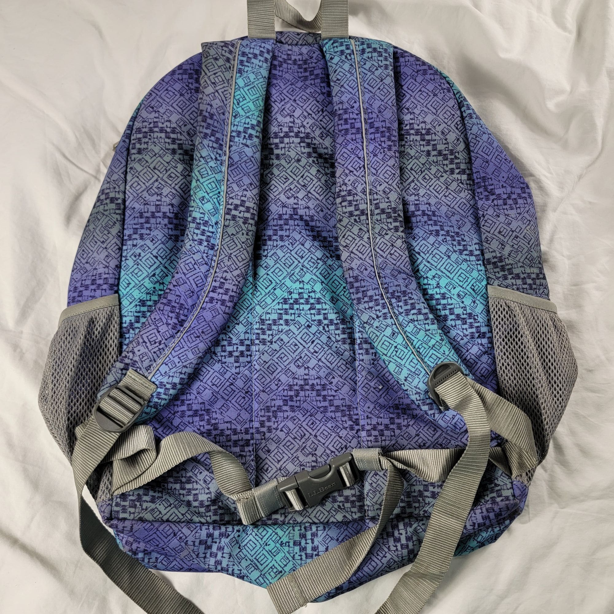 L.L. Bean Deluxe Book Pack Backpack Purple Blue Teal