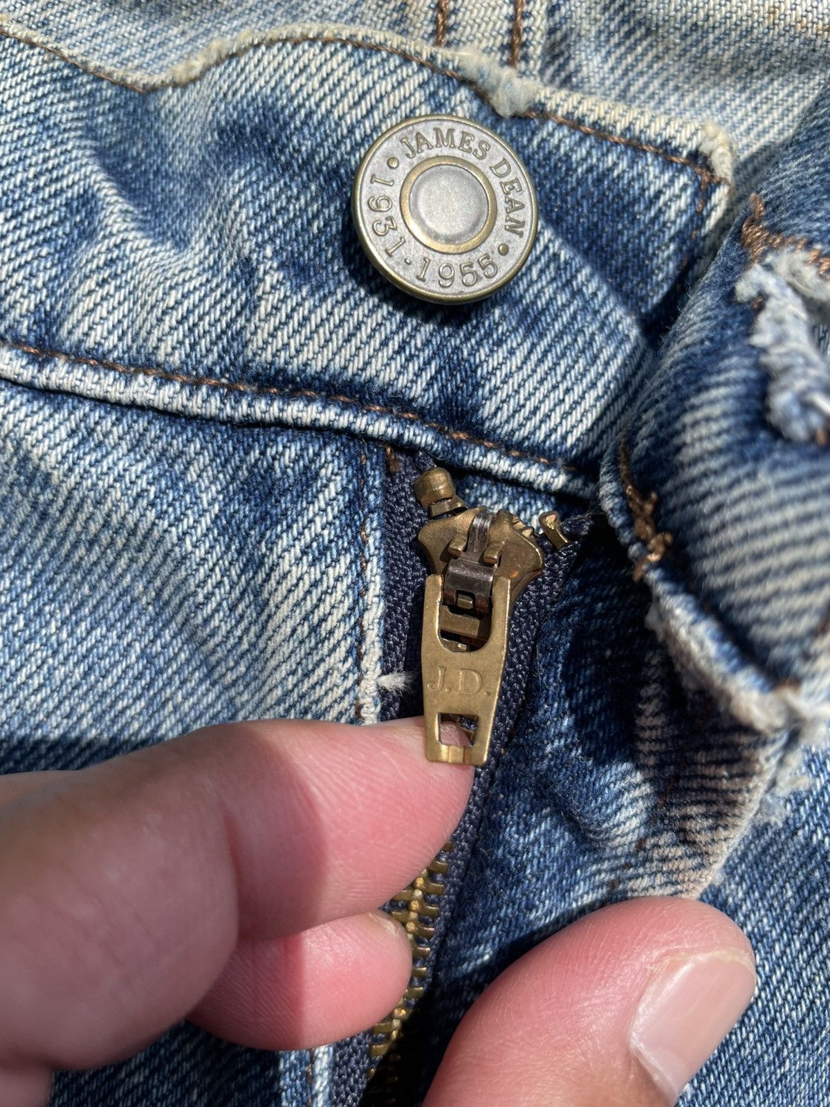 Vintage RARE🔥 Disstressed Denim James Dean Pants Size US 29 - 12 Thumbnail