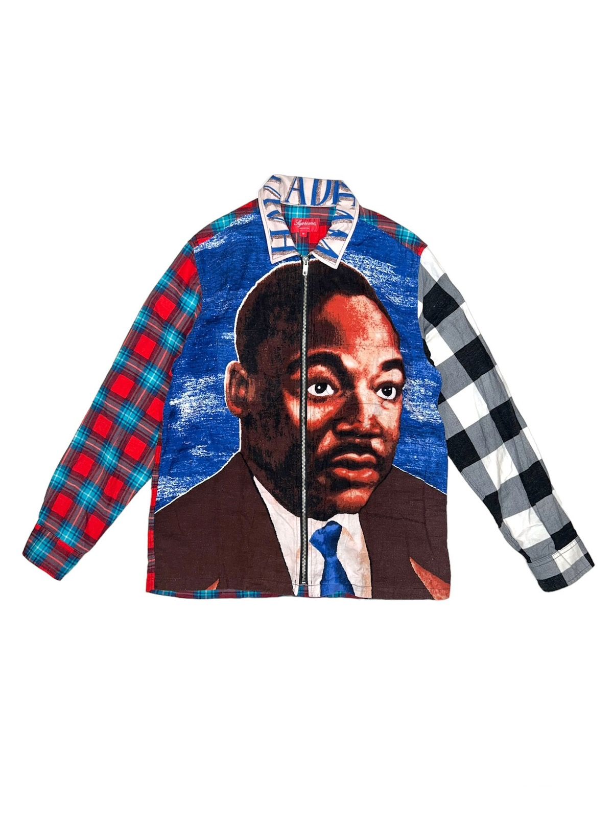 Pre-owned Supreme Mlk Zip Up Flannel Shirt In Multicolor