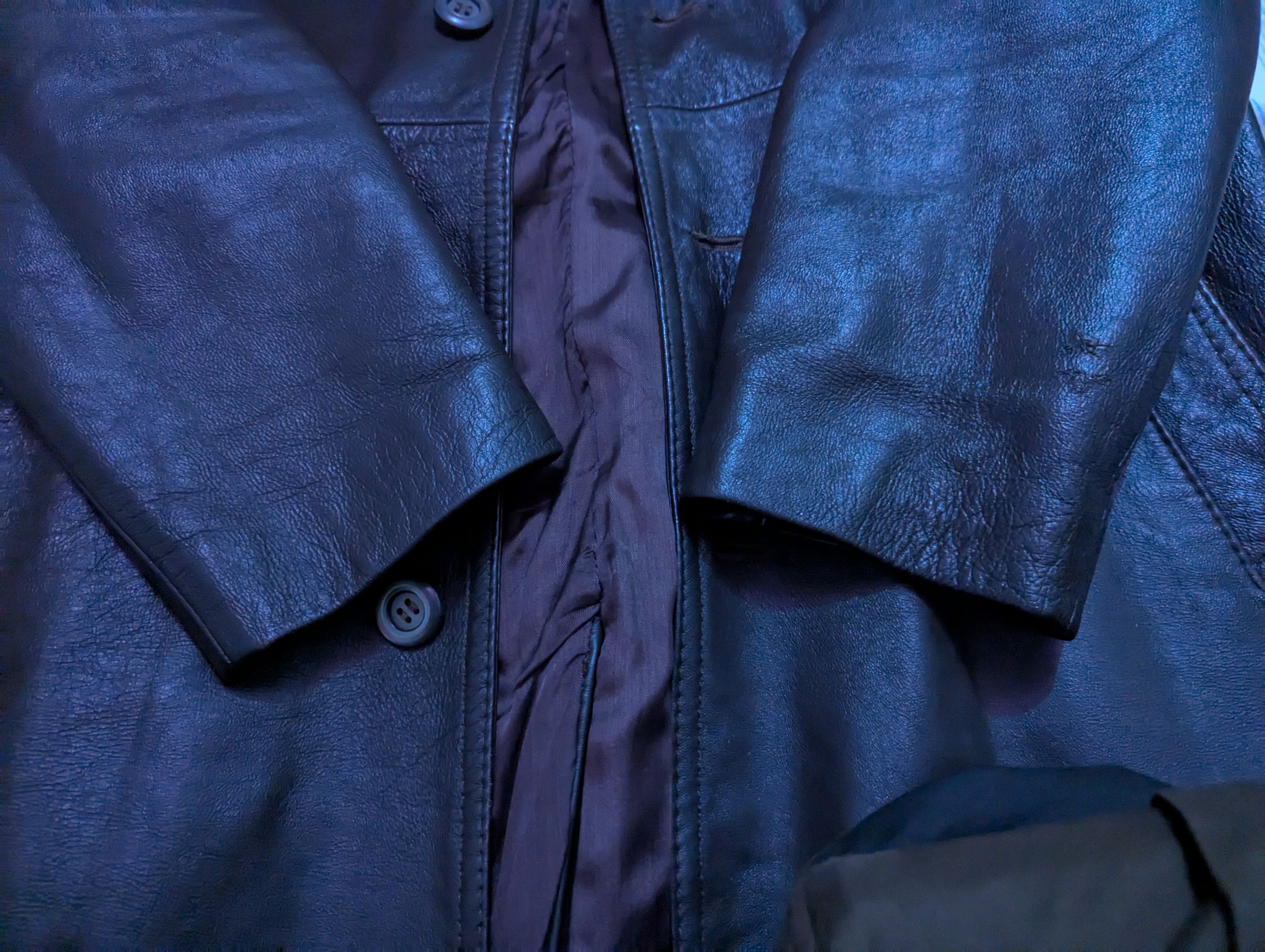 Japanese Brand × Vintage Black Retro Long Leather Jacket Vintage Archive 90s 80s Size US XL / EU 56 / 4 - 7 Thumbnail