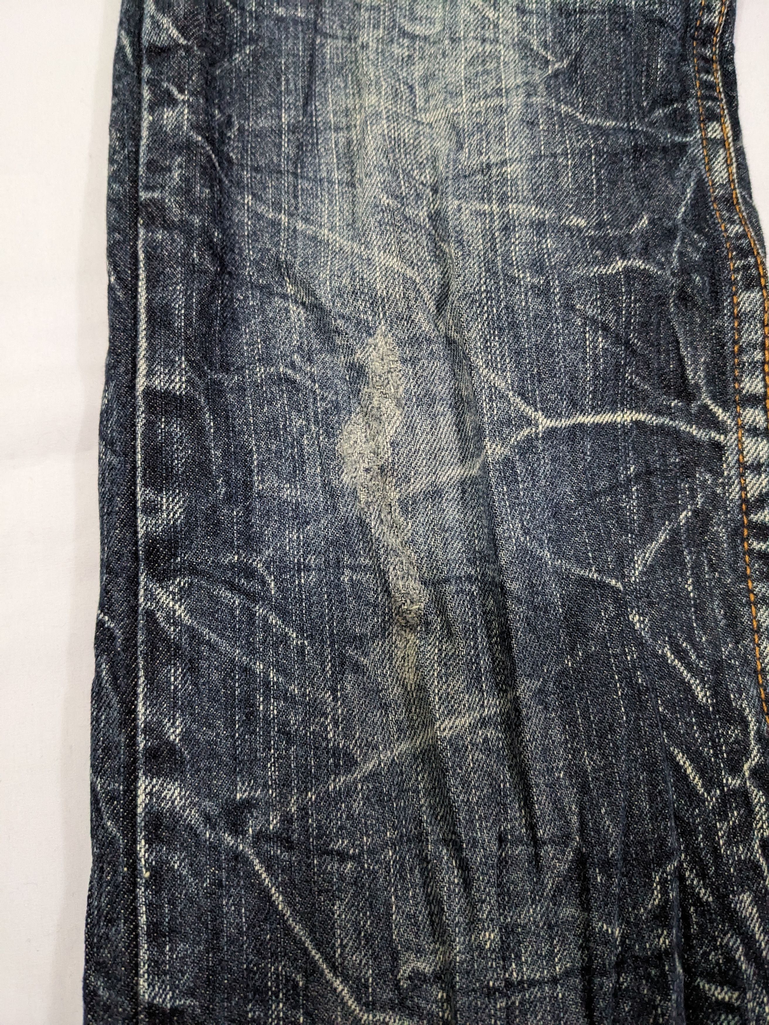If Six Was Nine × Japanese Brand Unbrand Crazy Faded Pattern Washed Crease Denim Pants Size US 34 / EU 50 - 8 Thumbnail
