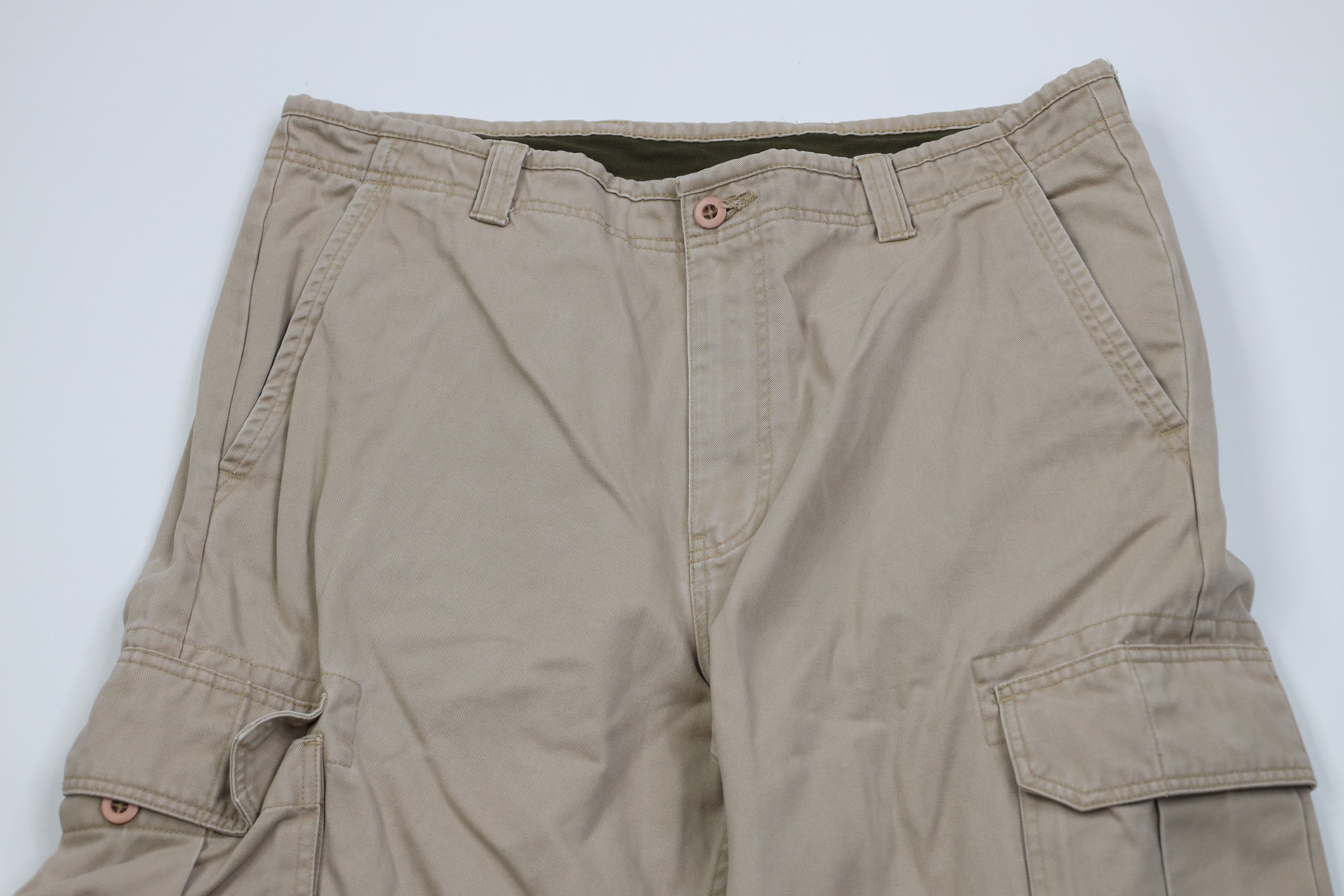 Gap Vintage Y2K 2004 Gap Baggy Heavy Wide Leg Cargo Pants Beige Size US 38 / EU 54 - 2 Thumbnail