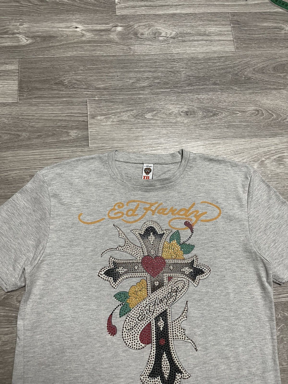Ed Hardy Vintage Ed Hardy Big Logo Rhinestones T-Shirt Size US L / EU 52-54 / 3 - 2 Thumbnail