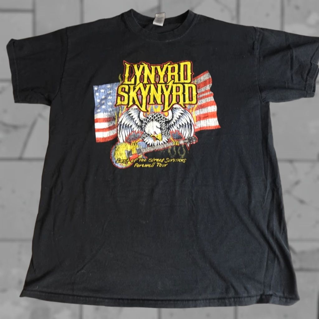 Vintage VINTAGE Lynyrd Skynyrd Shirt Large Black Street Survivors Farewell Tour Mens T-Shirt Short Sleeve Crew Neck Cotton Size US L / EU 52-54 / 3 - 1 Thumbnail