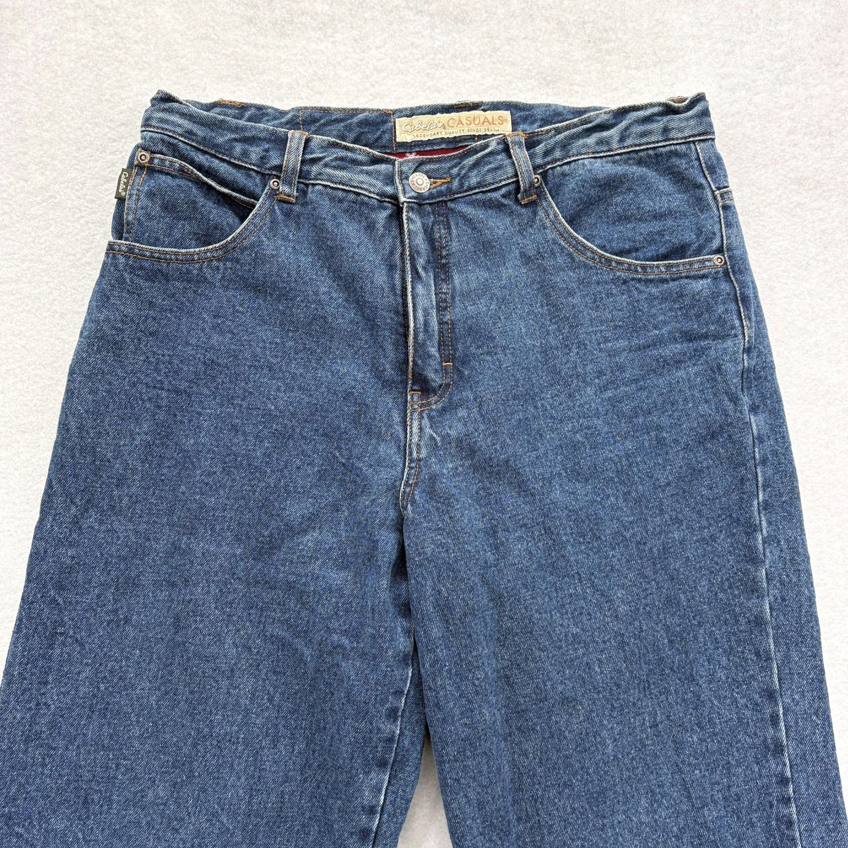 Vintage VINTAGE Cabelas Flannel Lined Jeans Womens 14 Blue Medium Wash Relaxed Denim Winter Work Size 36" / US 14 / IT 50 - 2 Thumbnail