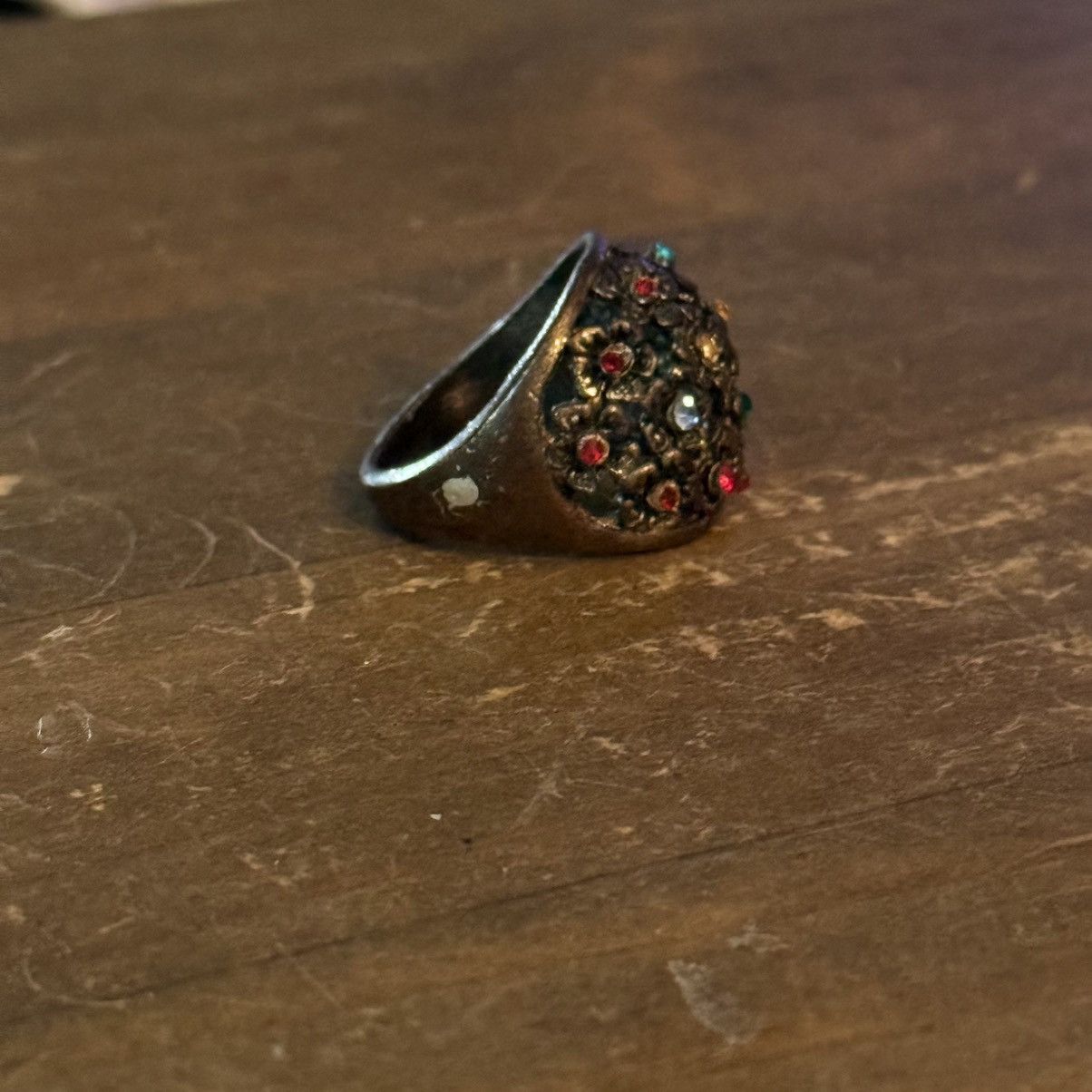 Other Bronze tone multicolor rhinestone filigree dome ring Size ONE SIZE - 6 Thumbnail