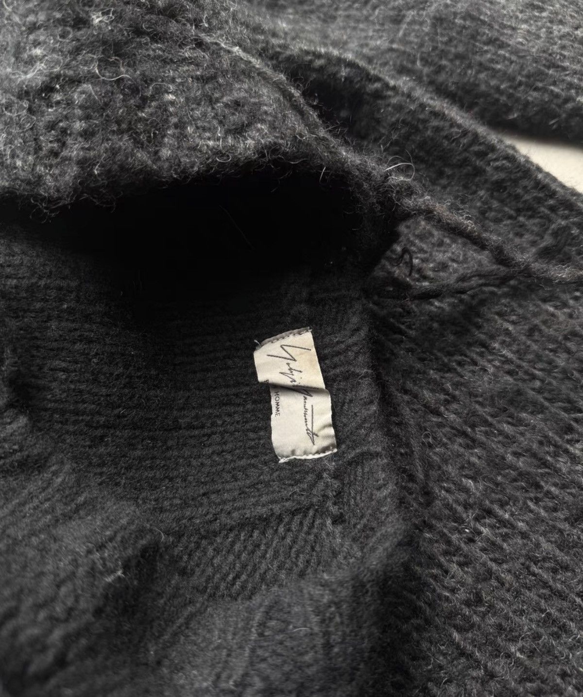 Yohji Yamamoto Runway Piece Yohji Yamamoto Black-Grey Wool Knitwear Size US L / EU 52-54 / 3 - 3 Thumbnail