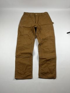 80s Carhartt Double Knee Work Pants / Vintage Cotton Canvas High