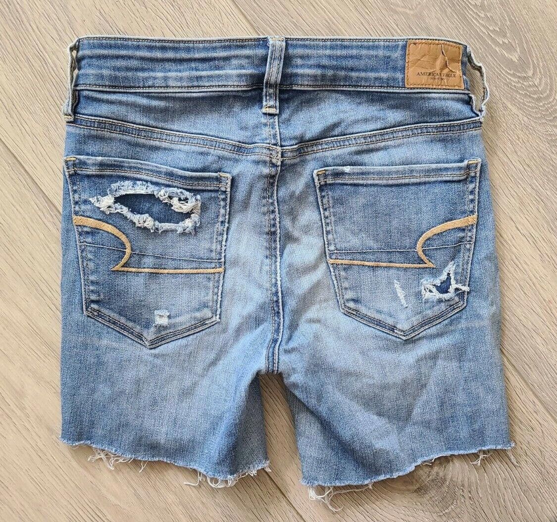 Designer American Eagle Cut Off Shorts Size 2 High Rise Jegging Size 26" / US 2 / IT 38 - 2 Thumbnail
