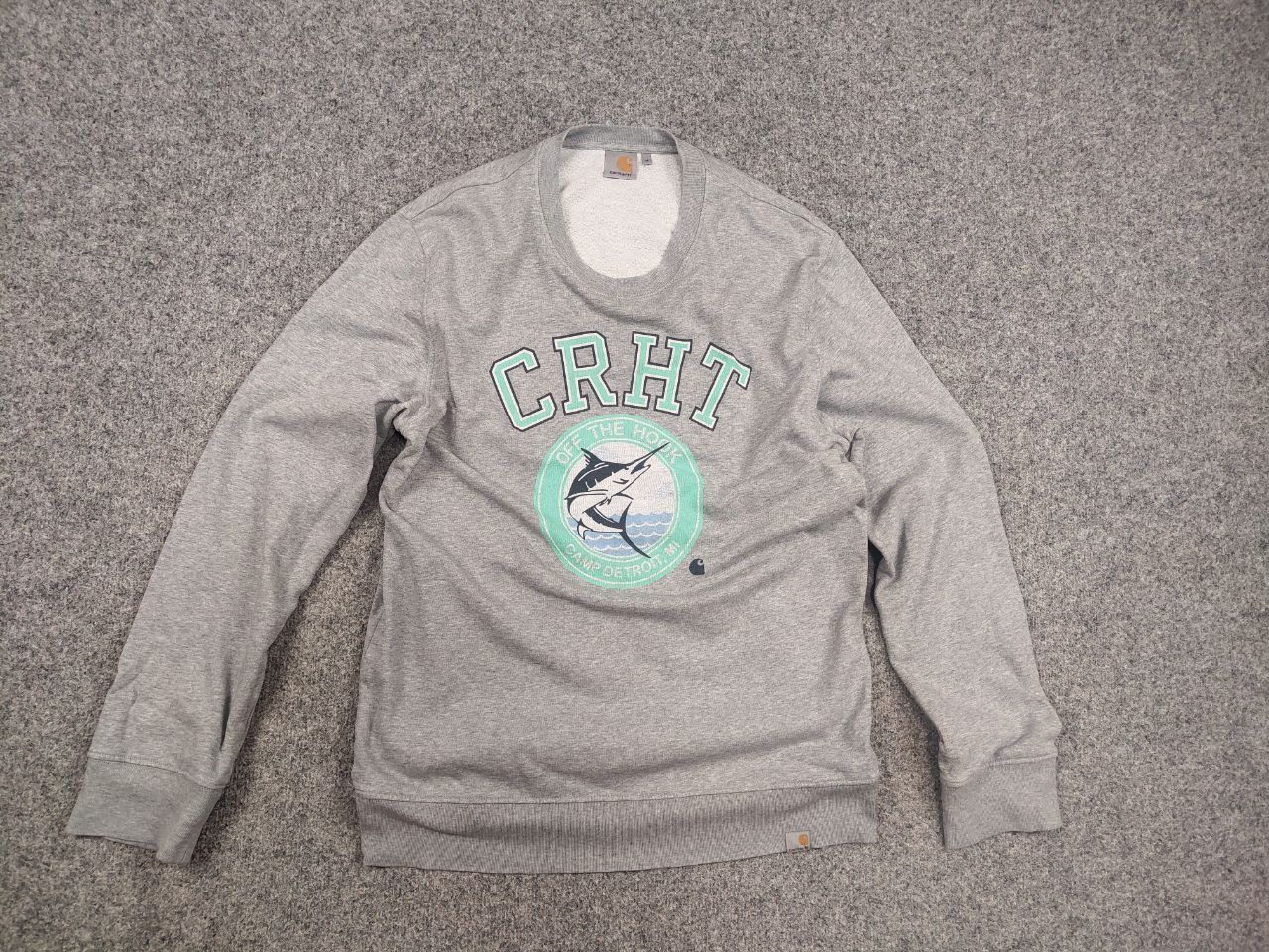 Carhartt Vintage Carhartt Camp Detroit Fish Logo Gray Sweatshirt Size US M / EU 48-50 / 2 - 8 Thumbnail