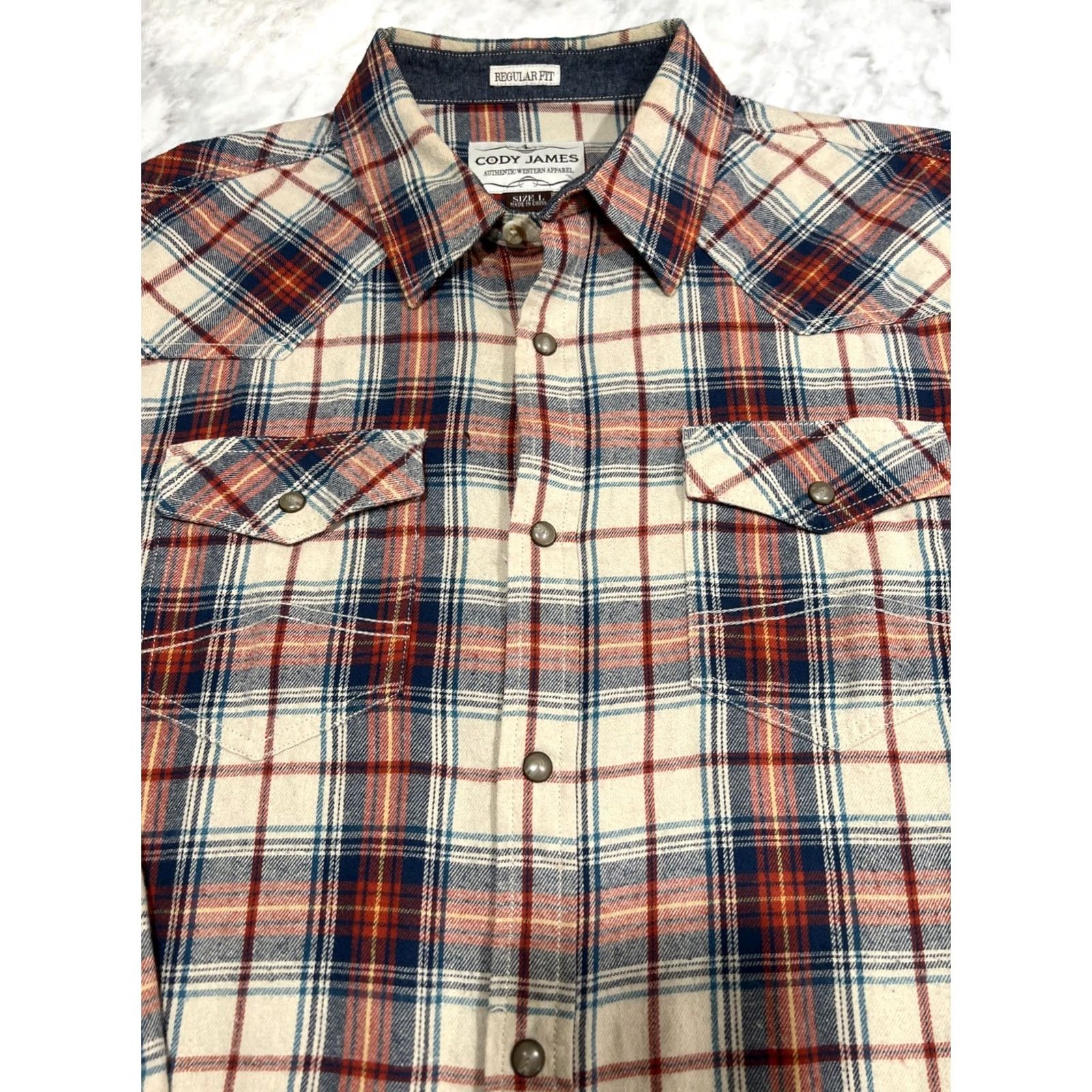 Cody James Cody James Pearl Snap Flannel Shirt Men Large Regular Fit Plaid Pockets Western Cowboy Button-Up Shirt Size US L / EU 52-54 / 3 - 2 Thumbnail