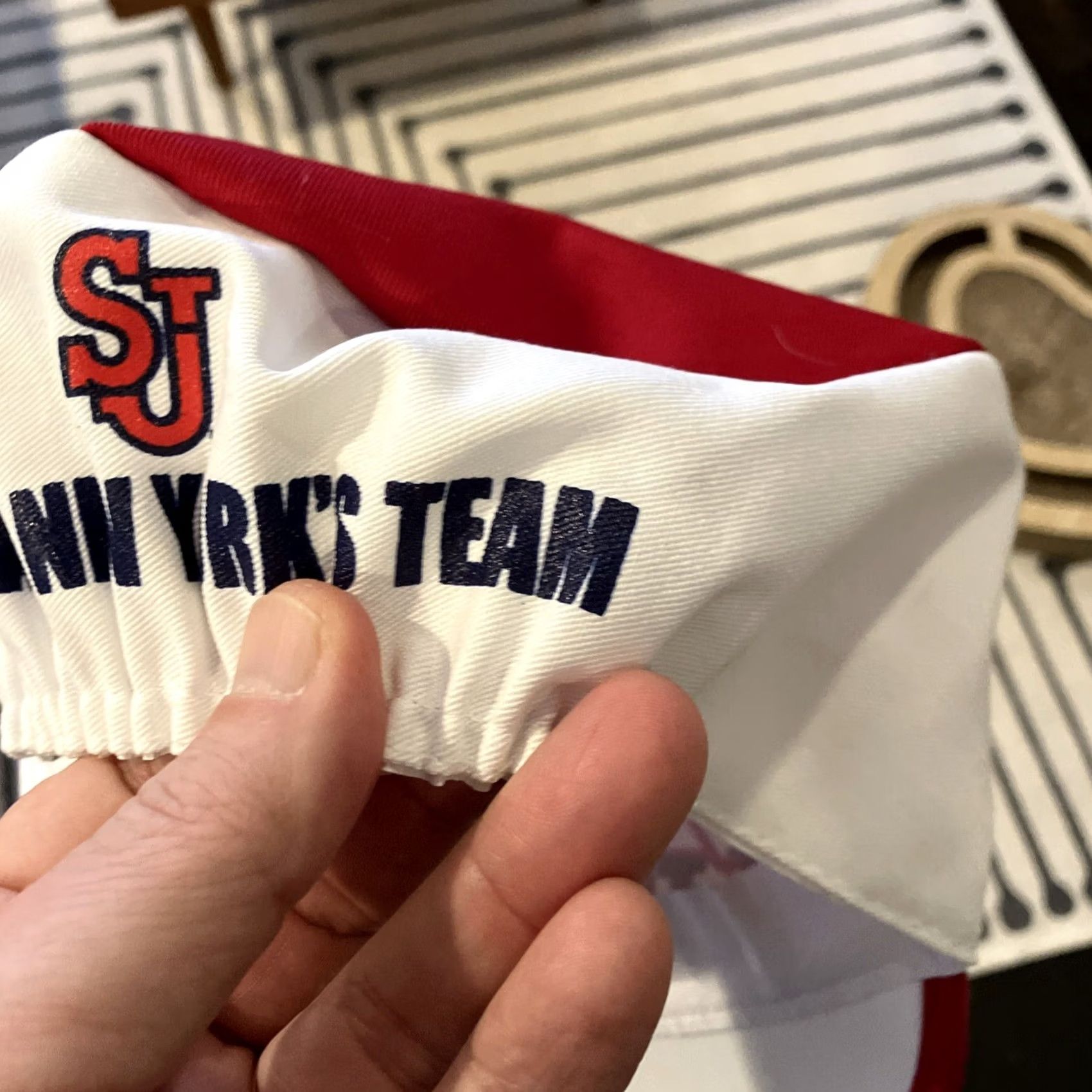 St. John VINTAGE St. John's Redmen BEASTS OF THE EAST Painters Cap Hat NWOT Size ONE SIZE - 5 Thumbnail