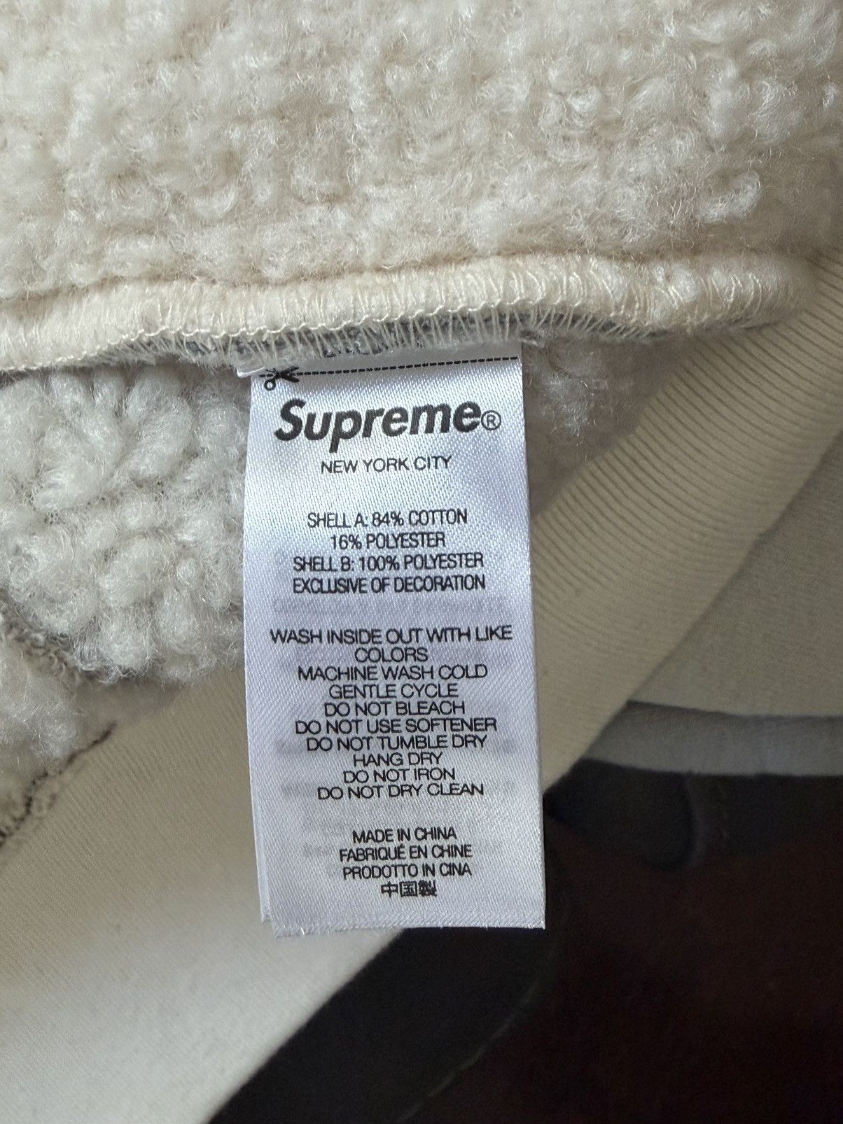 Supreme Supreme Faux Shearling Patchwork Zip Up Hooded Sweatshirt Size US L / EU 52-54 / 3 - 6 Thumbnail
