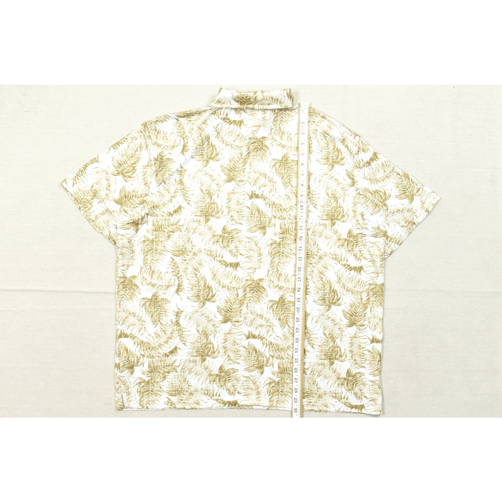 Chaps Chaps Polo Shirt Mens XXL White Gold Tropical Leaf Print Short Sleeve Collared Golf Casual Summer Spring Regular Machine Washable Size US XXL / EU 58 / 5 - 4 Thumbnail