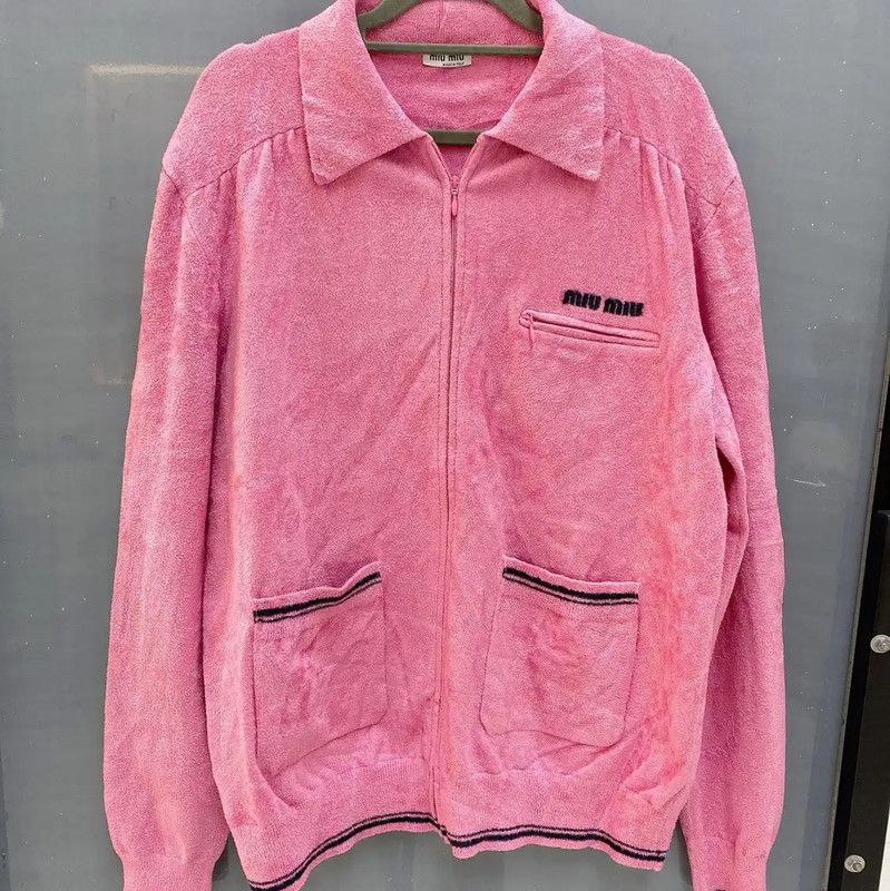 Miu Miu Miu Miu Coral Pink Women's Cardigan 0089 Size L / US 10 / IT 46 - 1 Thumbnail