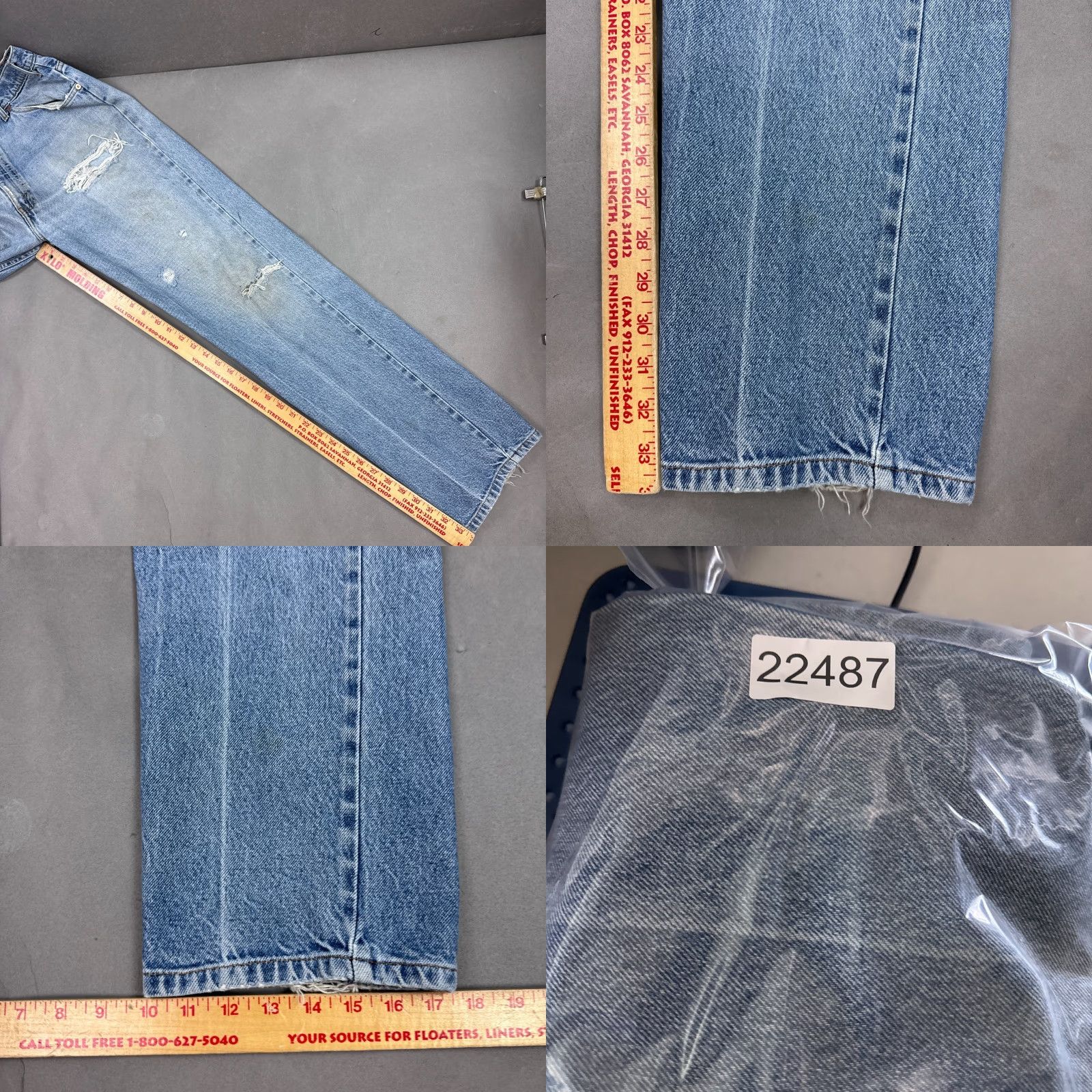 Levi's VINTAGE Levi's Jeans Mens 36x34 Blue 90s Orange Tab Thrashed 505 Work Denim Jeans Mens 90s Theme: 90s Size US 38 / EU 54 - 10 Thumbnail