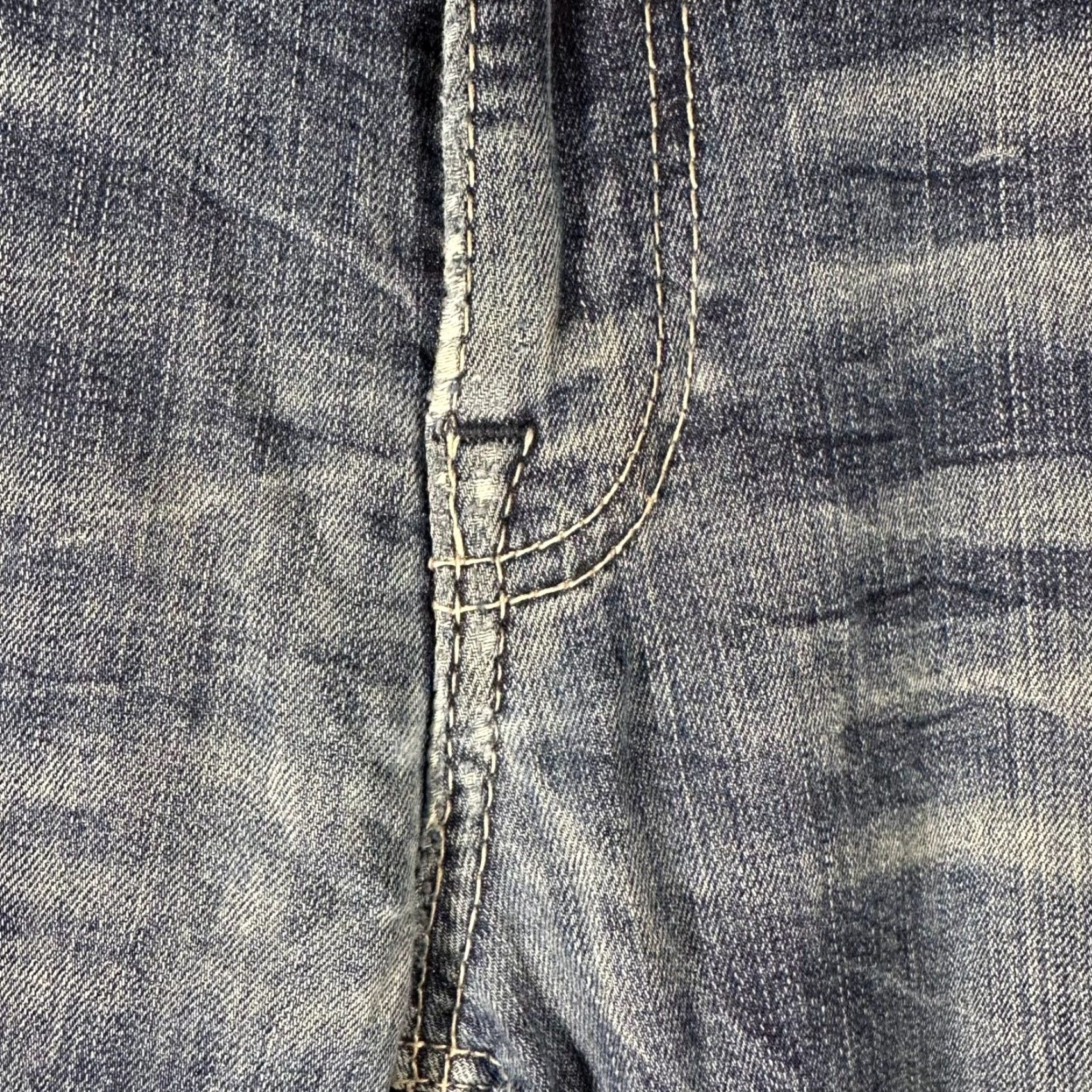 BKE BKE Derek Jeans Mens 34L Blue Medium Wash Distressed Denim Straight 34 Inseam 5-Pocket Zip Button Buckle Bke Size US 34 / EU 50 - 5 Thumbnail