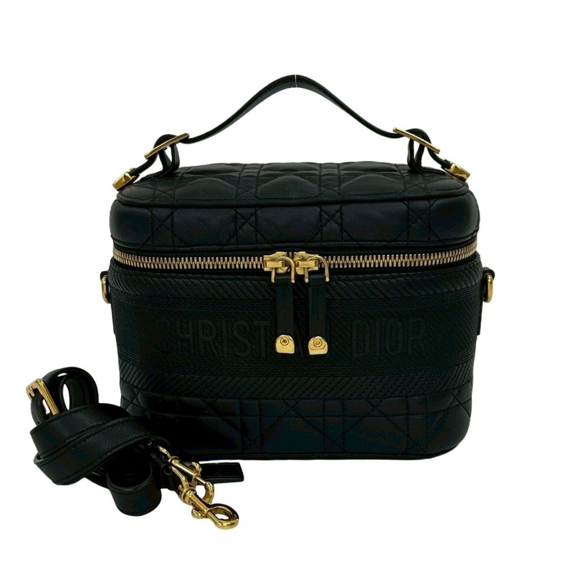 Dior Christian Dior Travel Small Vanity Bag, Cannage Leather, 2-Way Handbag/Shoulder Black, 33230 Size ONE SIZE - 1 Thumbnail