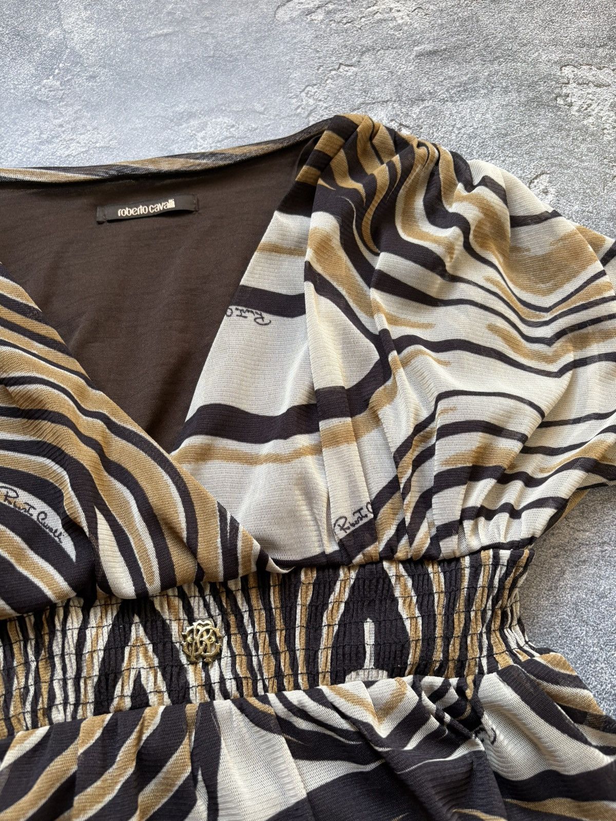Roberto Cavalli Vintage Roberto Cavalli Printed Logo Luxury Dress Size L Size L / US 10 / IT 46 - 4 Thumbnail