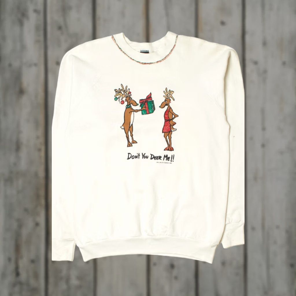 Vintage VINTAGE Don't You Deer Me! Ugly Christmas Sweatshirt Shirt XS? Size XL / US 12-14 / IT 48-50 - 1 Thumbnail