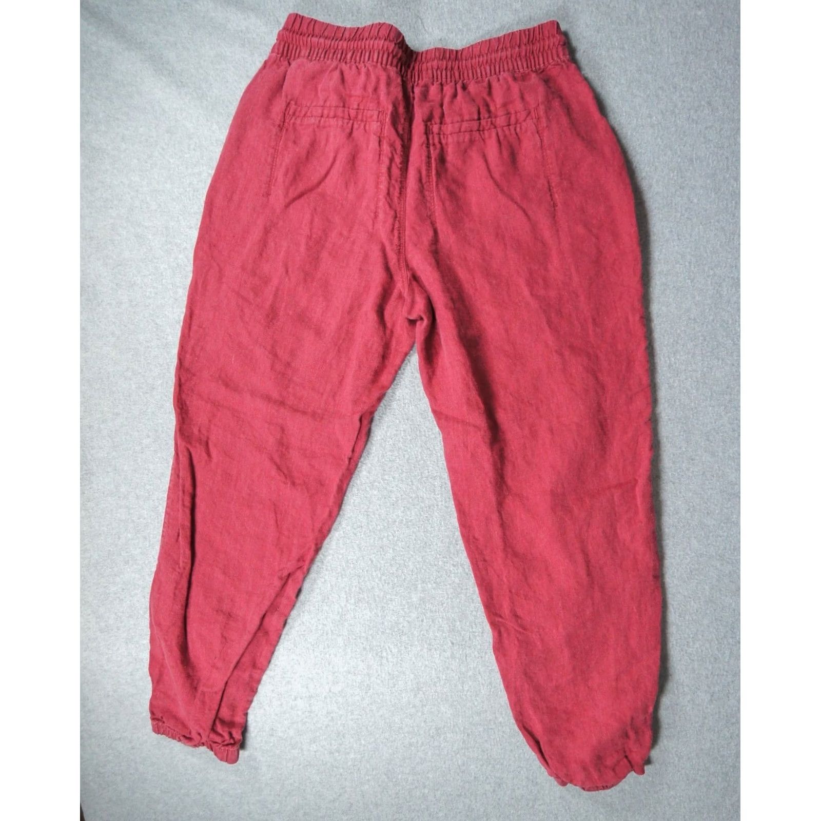 Athleta Athleta Pants Womens 6 Red Jogger Linen Drawstring Casual Lounge Ladies Size 28" / US 6 / IT 42 - 4 Thumbnail