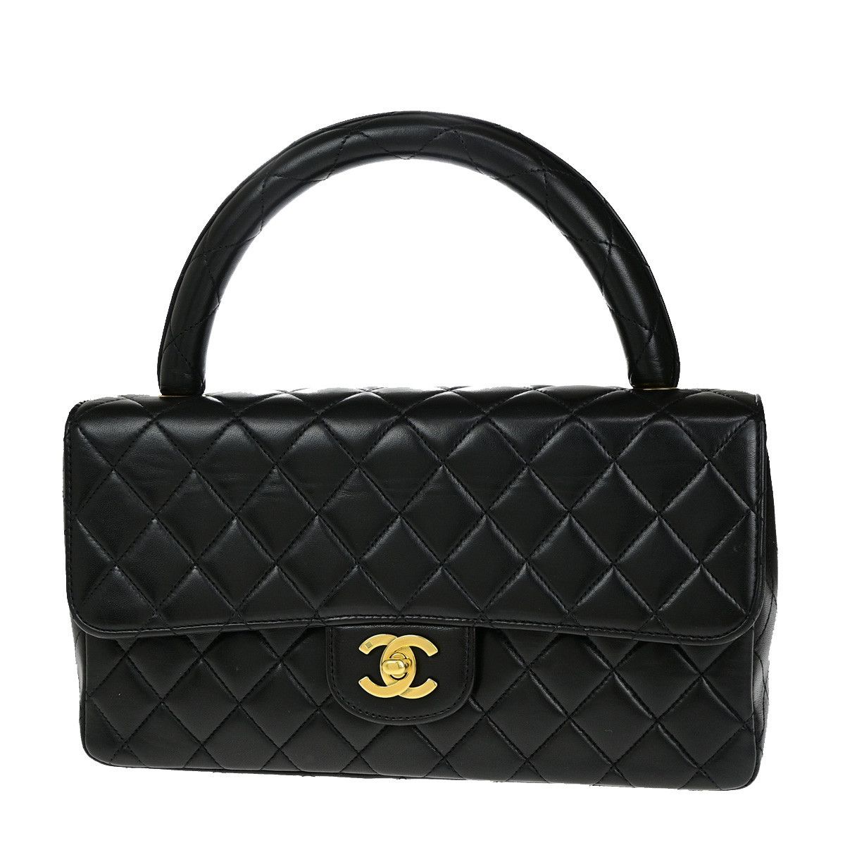 Chanel Chanel Vintage Twin Top Handle Flap Bag Quilted Lambskin Size ONE SIZE - 1 Thumbnail