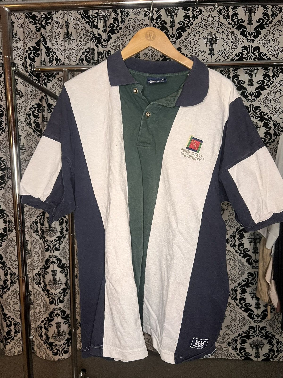 Vintage Vintage Penn State University Polo Stripped Polo Size Large Size US L / EU 52-54 / 3 - 1 Thumbnail