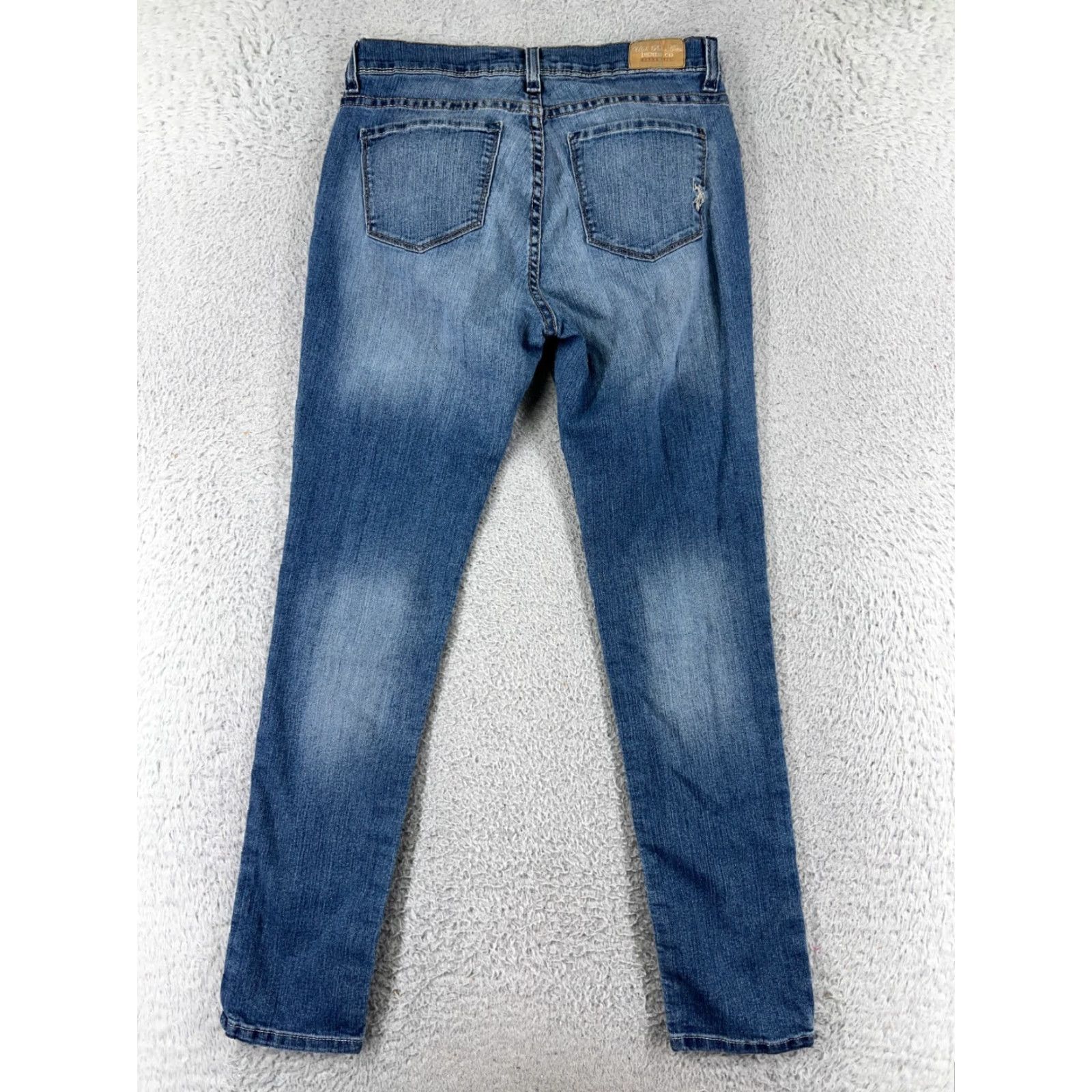 Vintage US Polo Assn Women's Jeans Skinny Mid Rise Blue Denim 8 Classic Modern Size 30" / US 8 / IT 44 - 2 Thumbnail