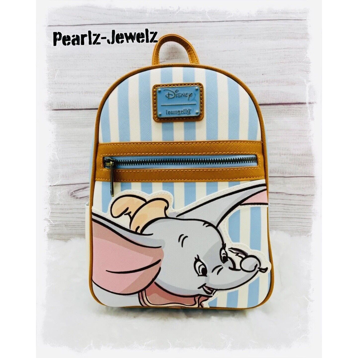 image of Loungefly Disney Dumbo Blue Stripe Mini Backpack NWT New, Women's