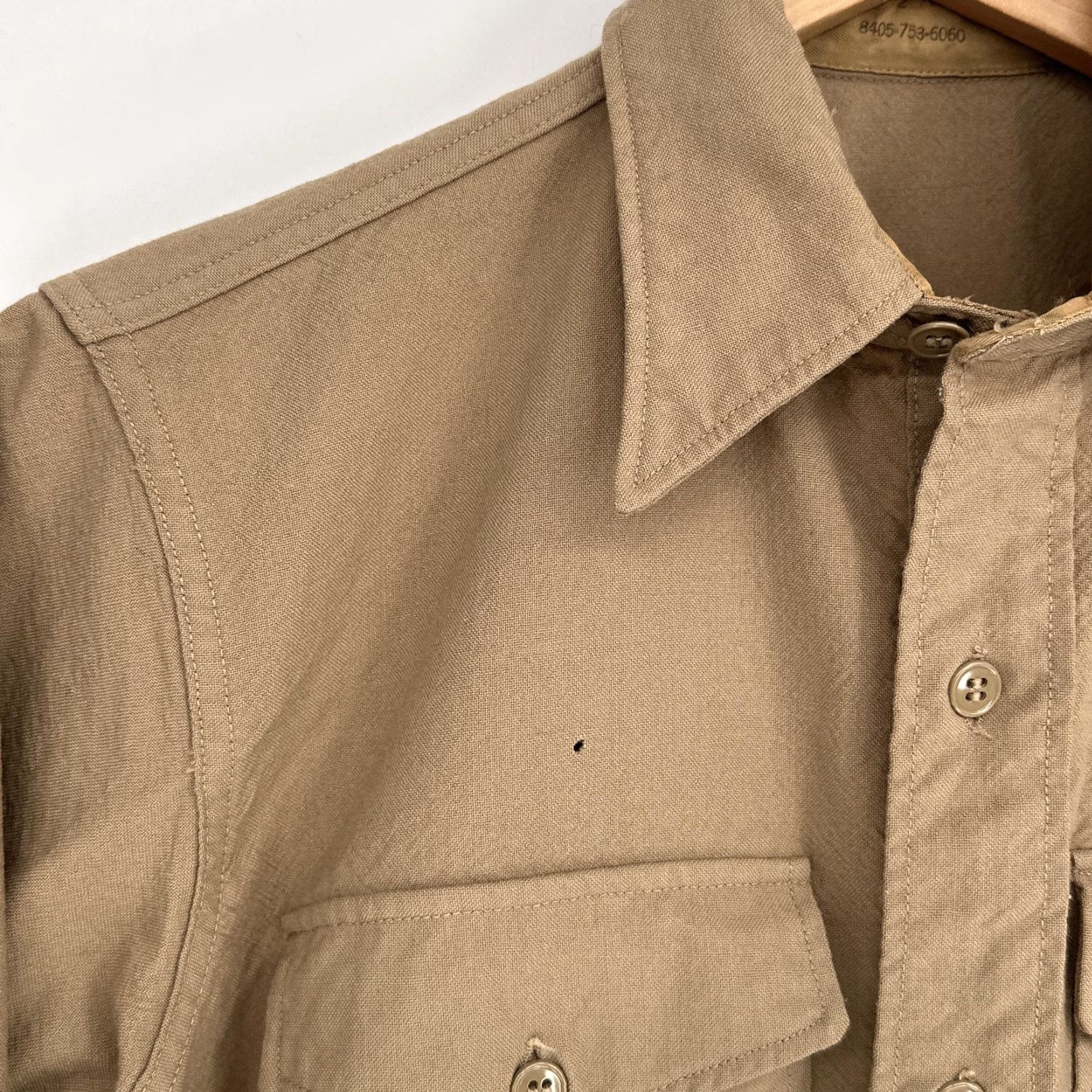CO VINTAGE Martin Mfg. Co US Army Shirt Mens S Beige Khaki Wool Field Military 60s Size US S / EU 44-46 / 1 - 2 Thumbnail