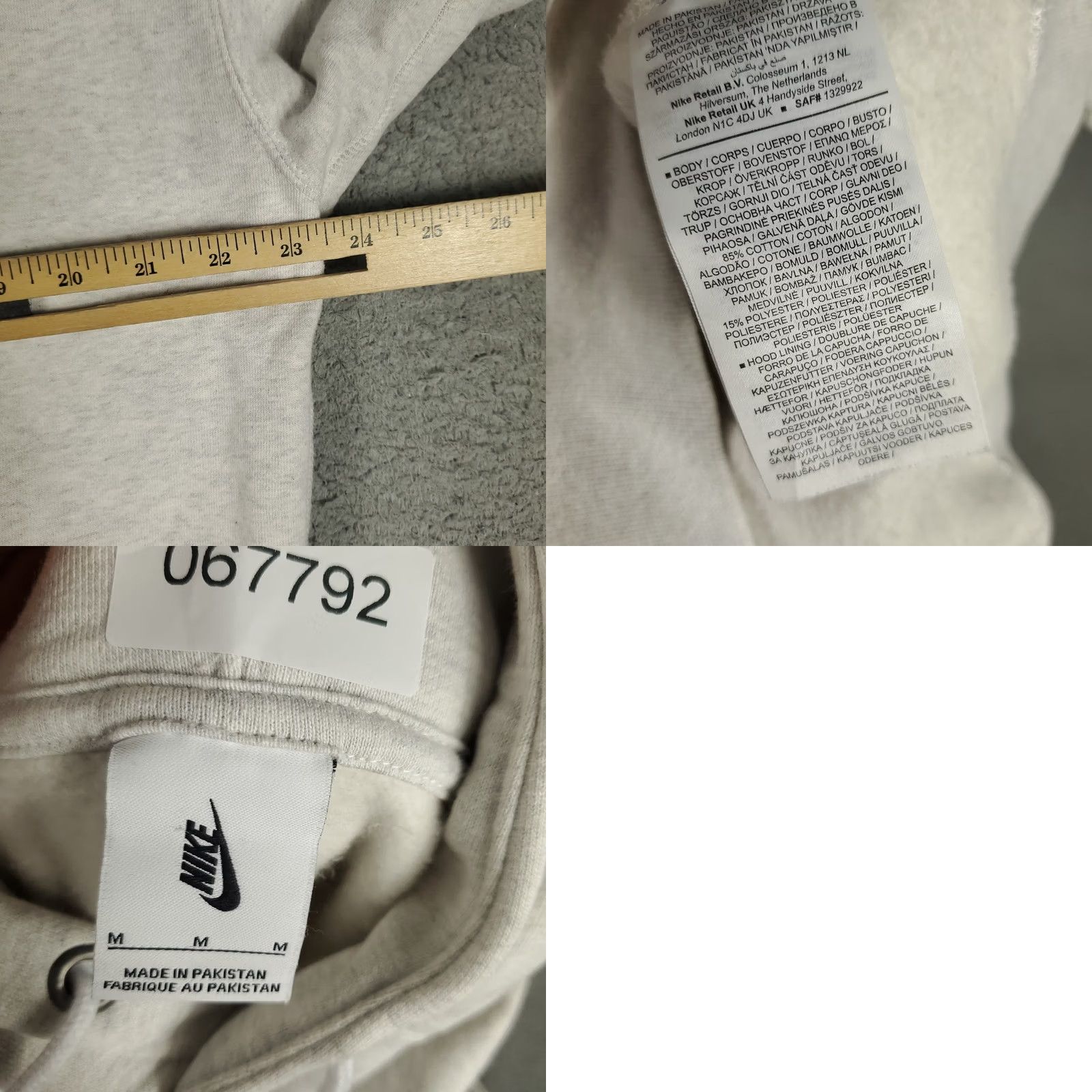 Nike Nike Hoodie Mens M gray Pullover Sweatshirt Swoosh Logo Long Sleeve Mock Neck Foldable Drawstring Winter All Seasons Regular Fit Size US M / EU 48-50 / 2 - 8 Thumbnail