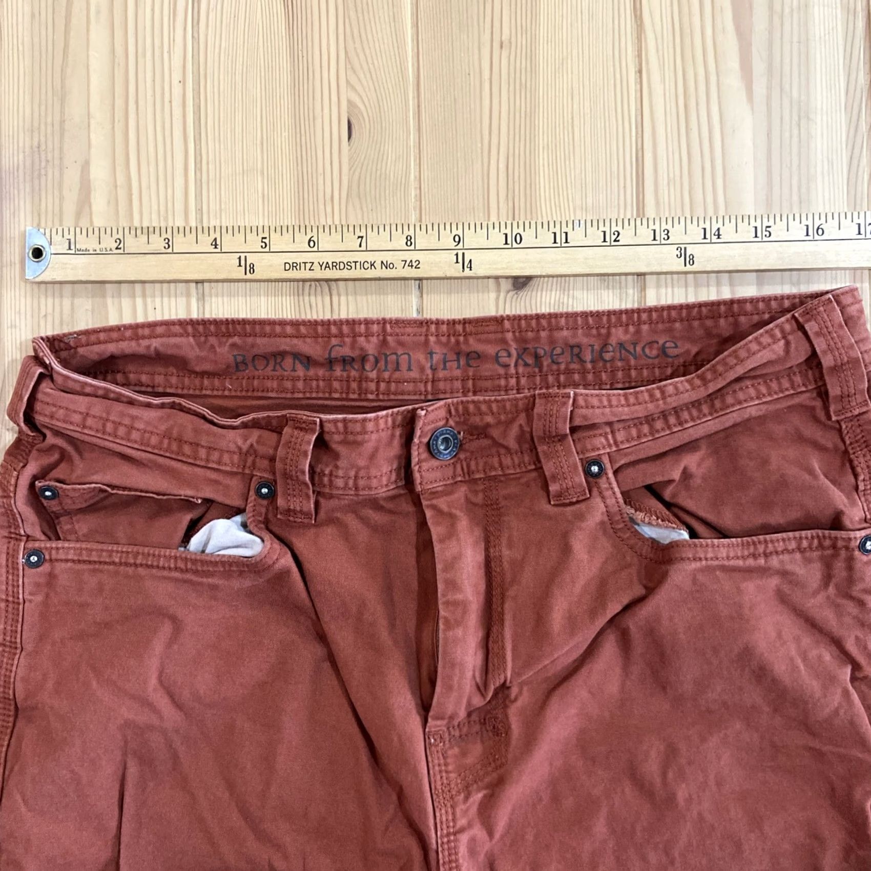 Prana prAna Jeans Canvas Bronson Carpenter Work Pants Mens 34x32 Cotton Blend 5-Pocket Stretch Regular Red 32 Inseam Size US 34 / EU 50 - 3 Thumbnail