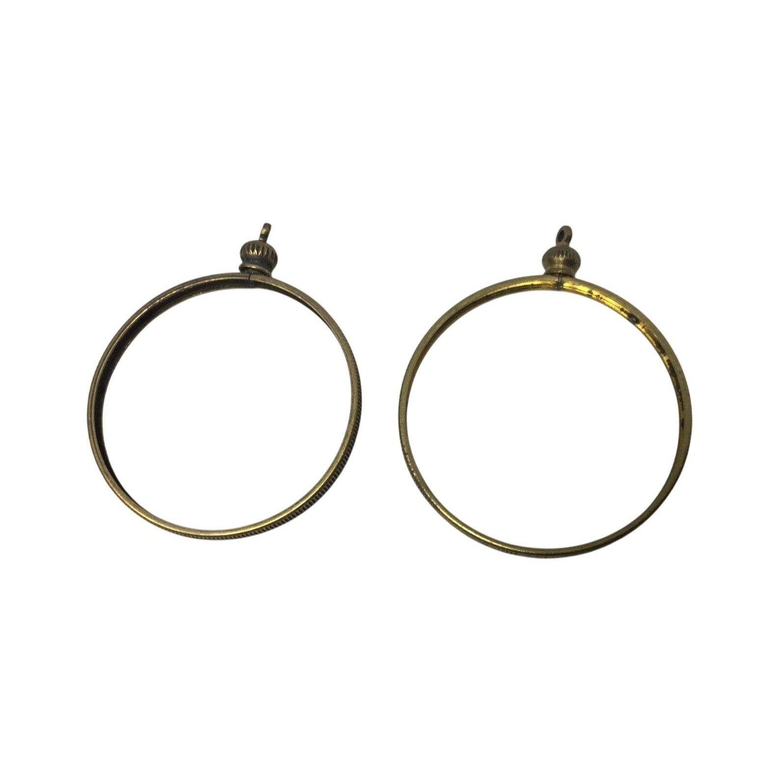 Other Two (2) Vintage Round Gold Tone Open Bezels/Pendants Size ONE SIZE - 1 Thumbnail