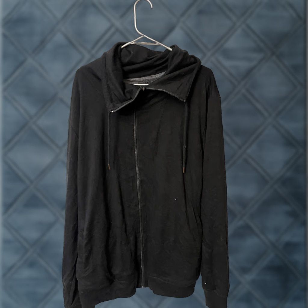 Guess GUESS Men’s XXL Full Zip Knit Sweater Jacket Black Small Stand-Up Collar Zip Pockets Heather Pattern, Casual, Travel, Fall, Winter Mens Jacket Size US XXL / EU 58 / 5 - 1 Thumbnail