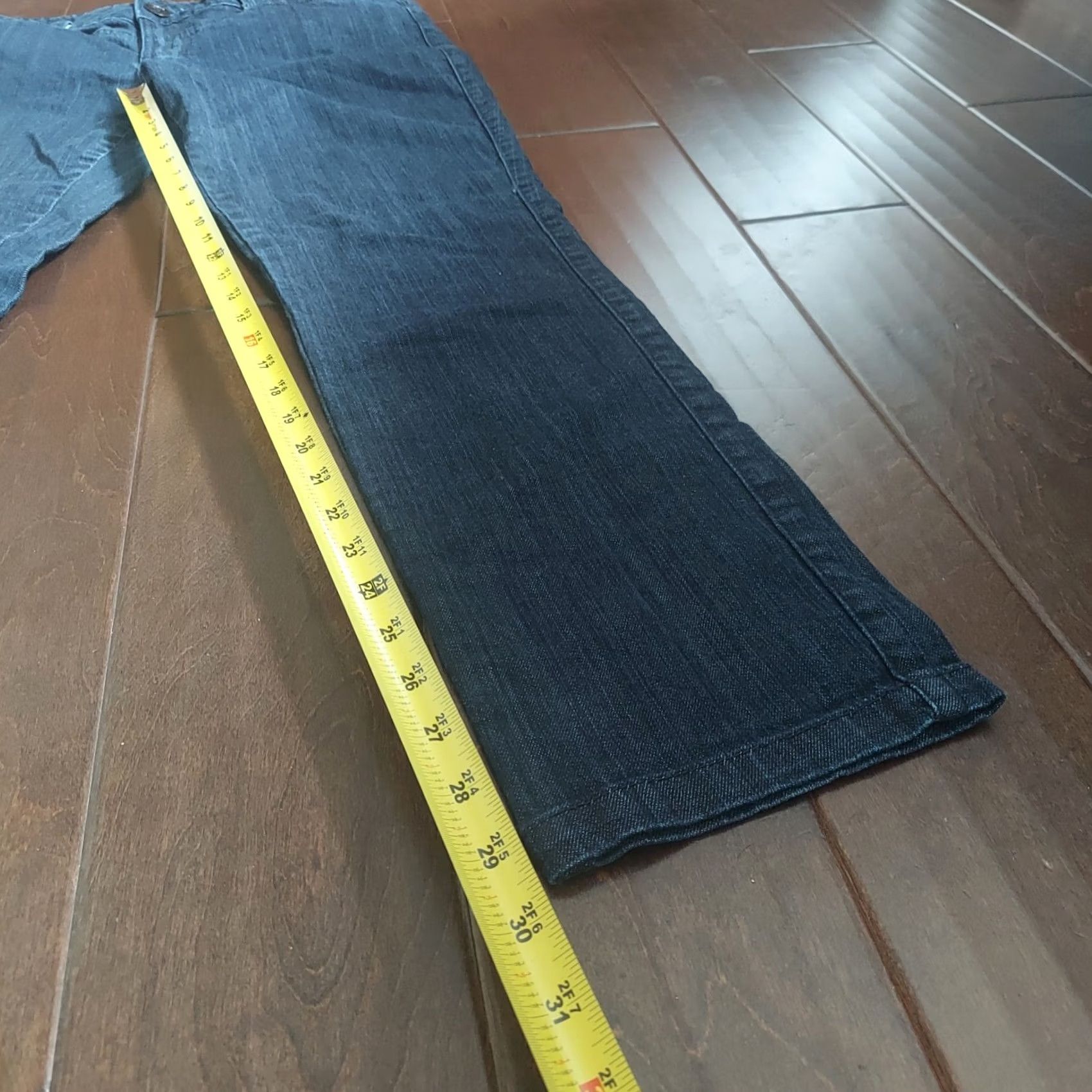 Mossimo Mossimo Women's Denim Jeans - Size 12 - Blue - Cotton Spandex - Regular - Straight - Dark Wash - Button Closure - Solid - Women Size 34" / US 12 / IT 48 - 7 Thumbnail