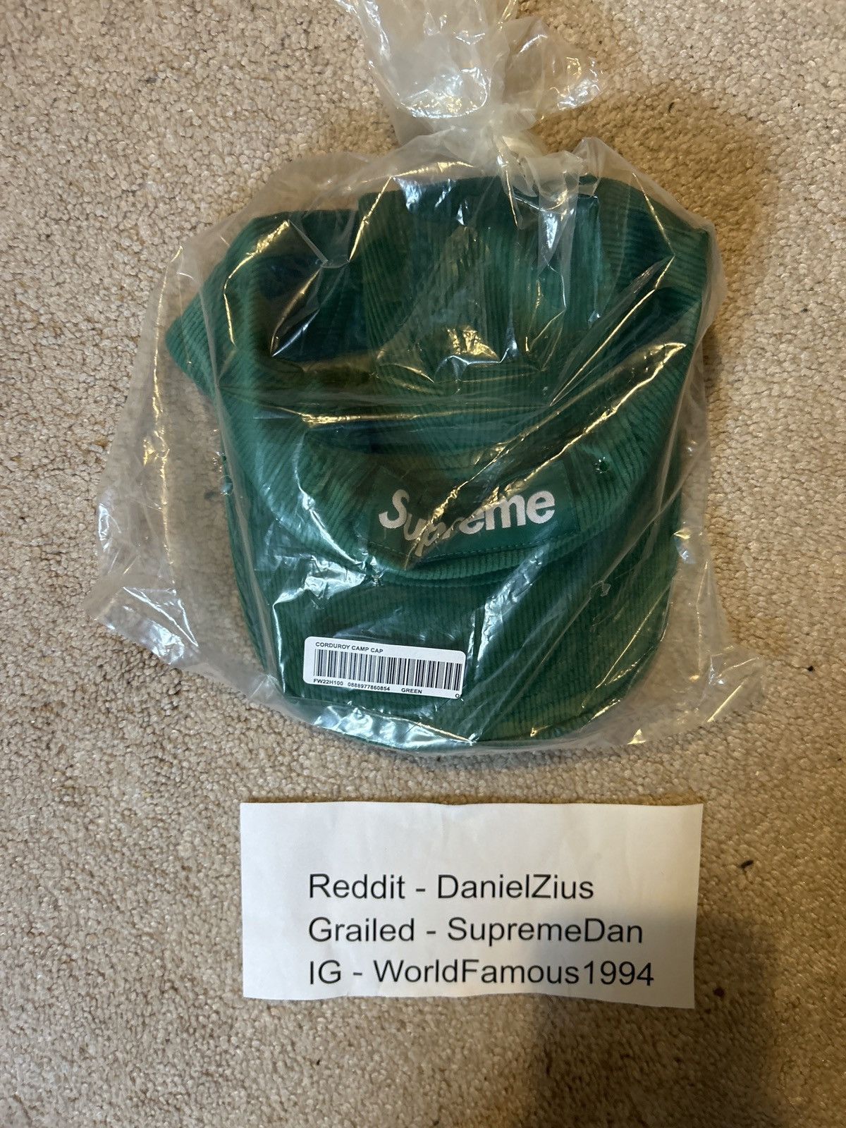 Supreme Supreme Corduroy Camp Cap 'Green' Size ONE SIZE - 3 Thumbnail