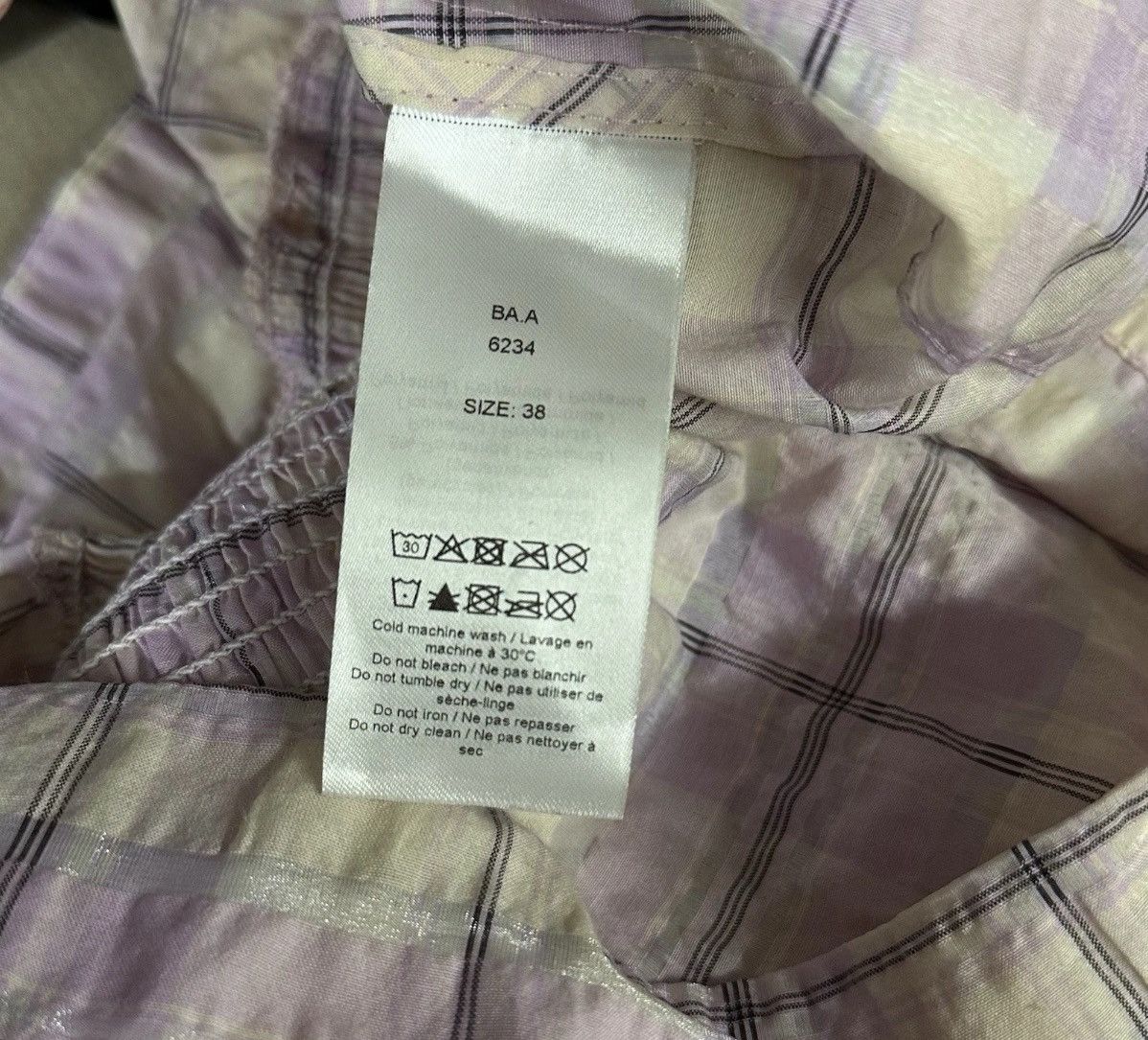 Ganni Ganni Ba.A Plaid Check Cotton Balloon Sleeve Purple Blouse Size XS / US 0-2 / IT 36-38 - 10 Thumbnail
