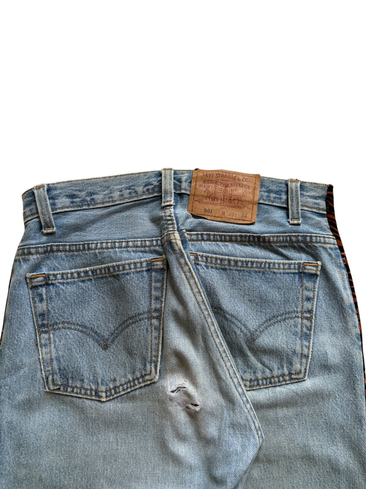 Levi's Vintage 90s Levis 501 Mud Wash Custom Distressed Loose Jeans Size US 29 - 9 Thumbnail