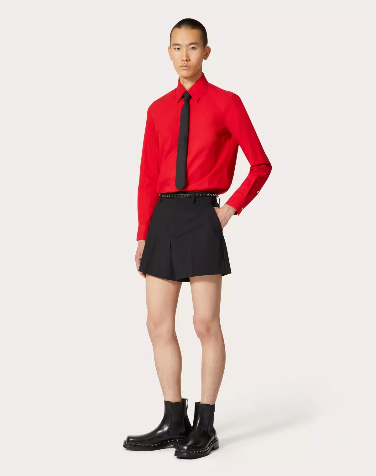 Valentino oc11z0725 Heavy Cotton Poplin Long Sleeve Shirt in Red Size US M / EU 48-50 / 2 - 3 Thumbnail