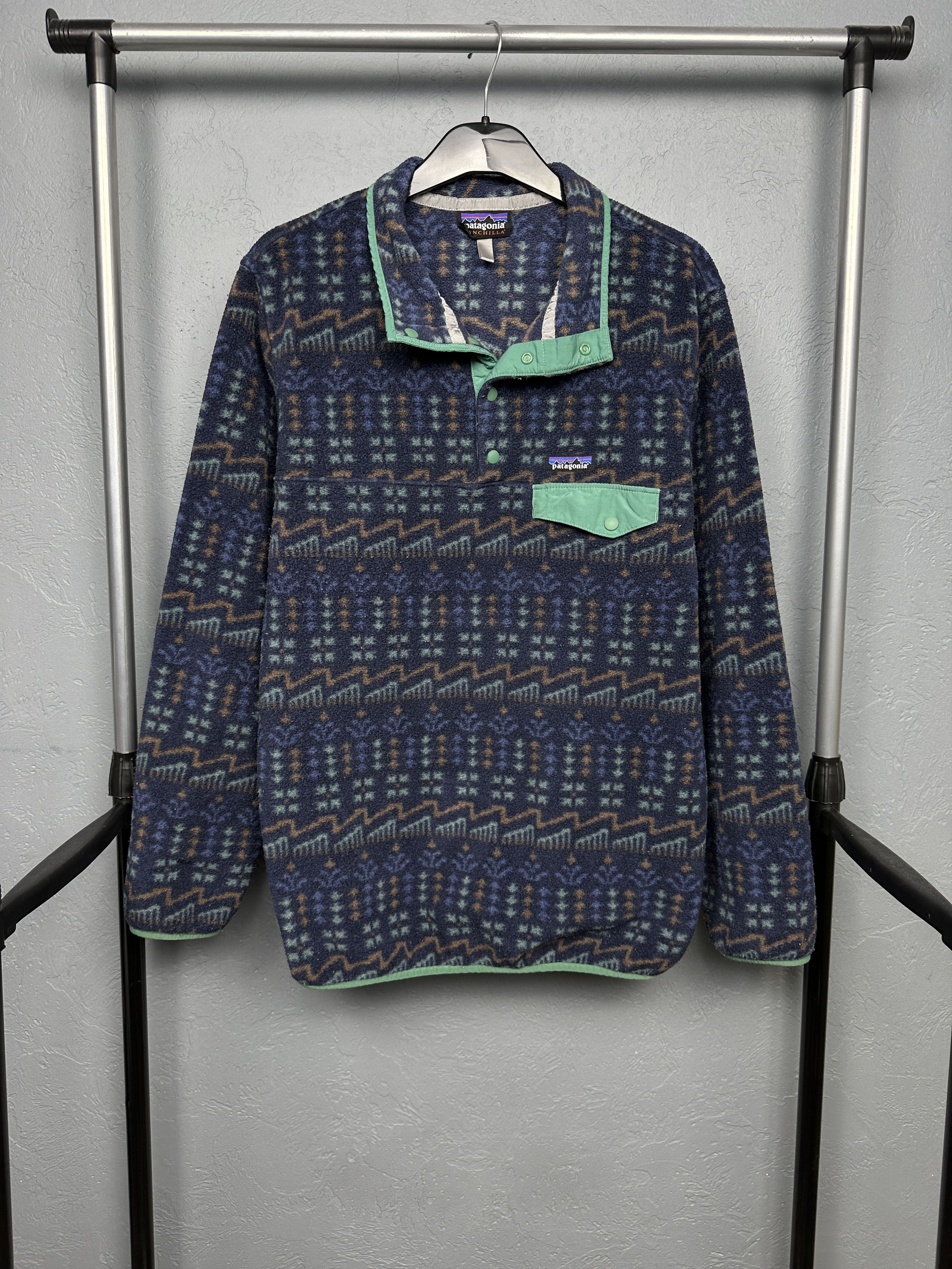 Patagonia Patagonia Synchilla Mens Fleece Anorak Jacket Aztec Size US XL / EU 56 / 4 - 1 Thumbnail