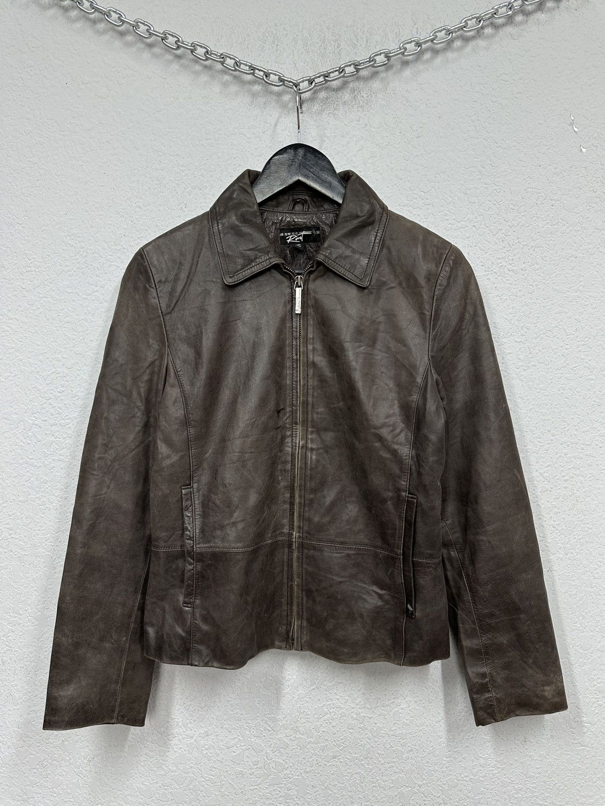 Junya Watanabe Vintage Leather Metal Zip Cropped Japan Jacket Moto Biker Size S / US 4 / IT 40 - 5 Thumbnail