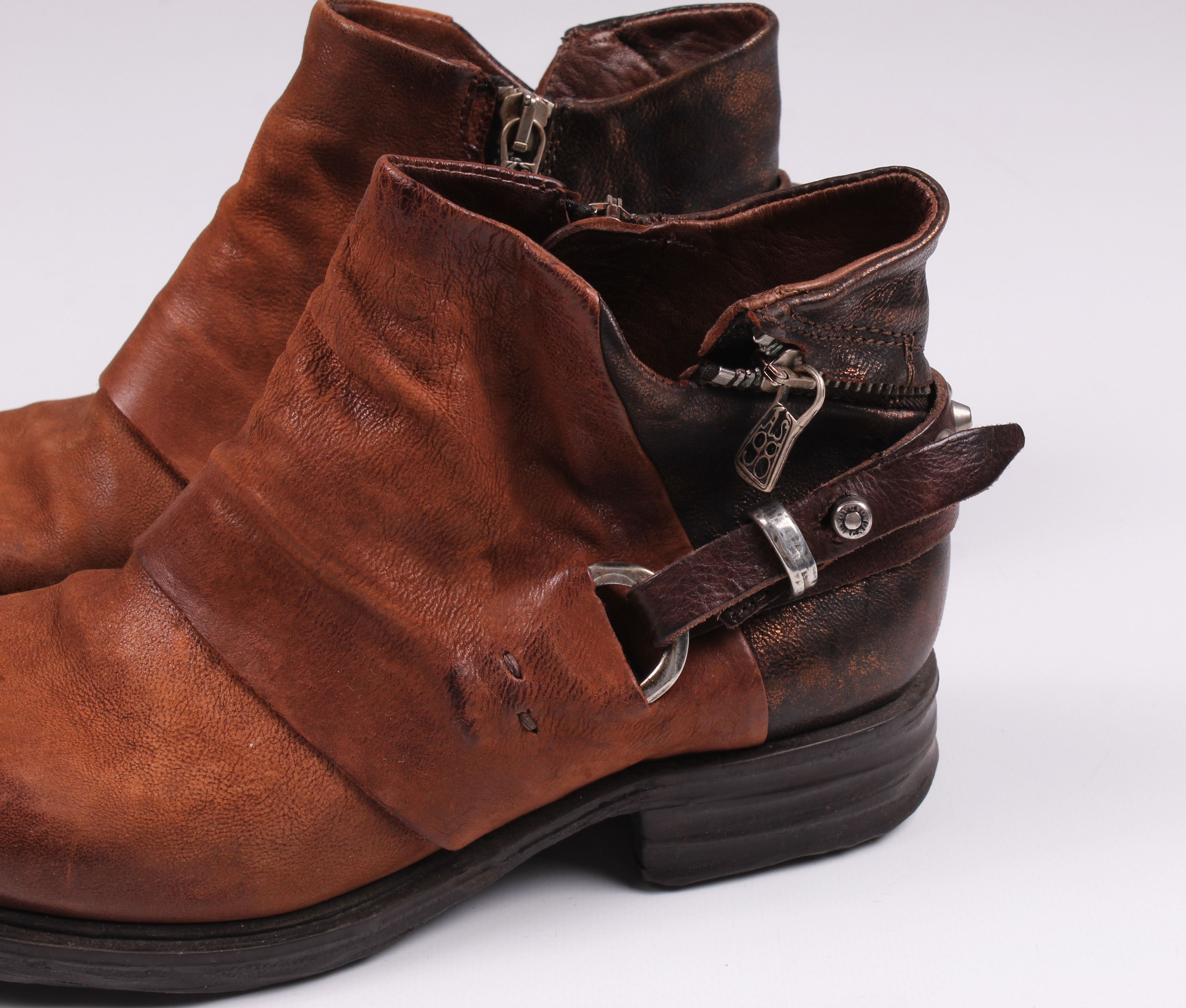 A.S.98 Airstep A.S. 98 Avant Garde Leather Ankle Boots Size US 5.5 / IT 35.5 - 2 Thumbnail