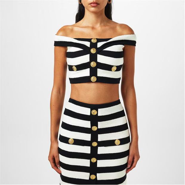 Balmain o1g2r1mq0924 Top in Black & White Size XS / US 0-2 / IT 36-38 - 3 Thumbnail