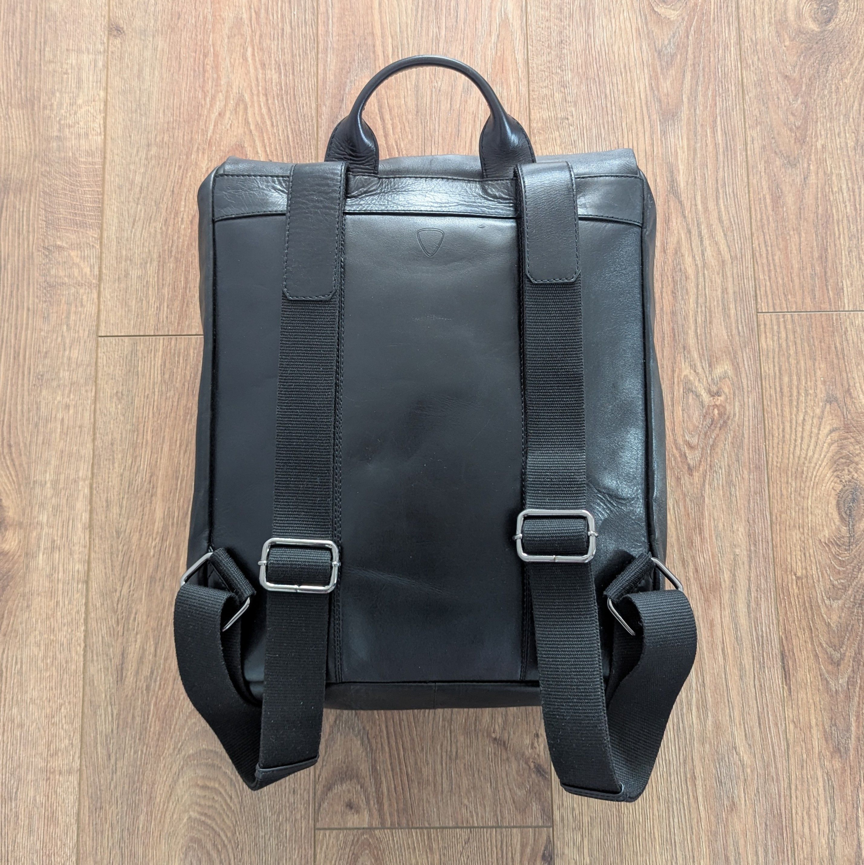 Leather × Strellson Strellson Leather Men's Back Pack Black Rukzak Luxury Brand Size ONE SIZE - 15 Thumbnail
