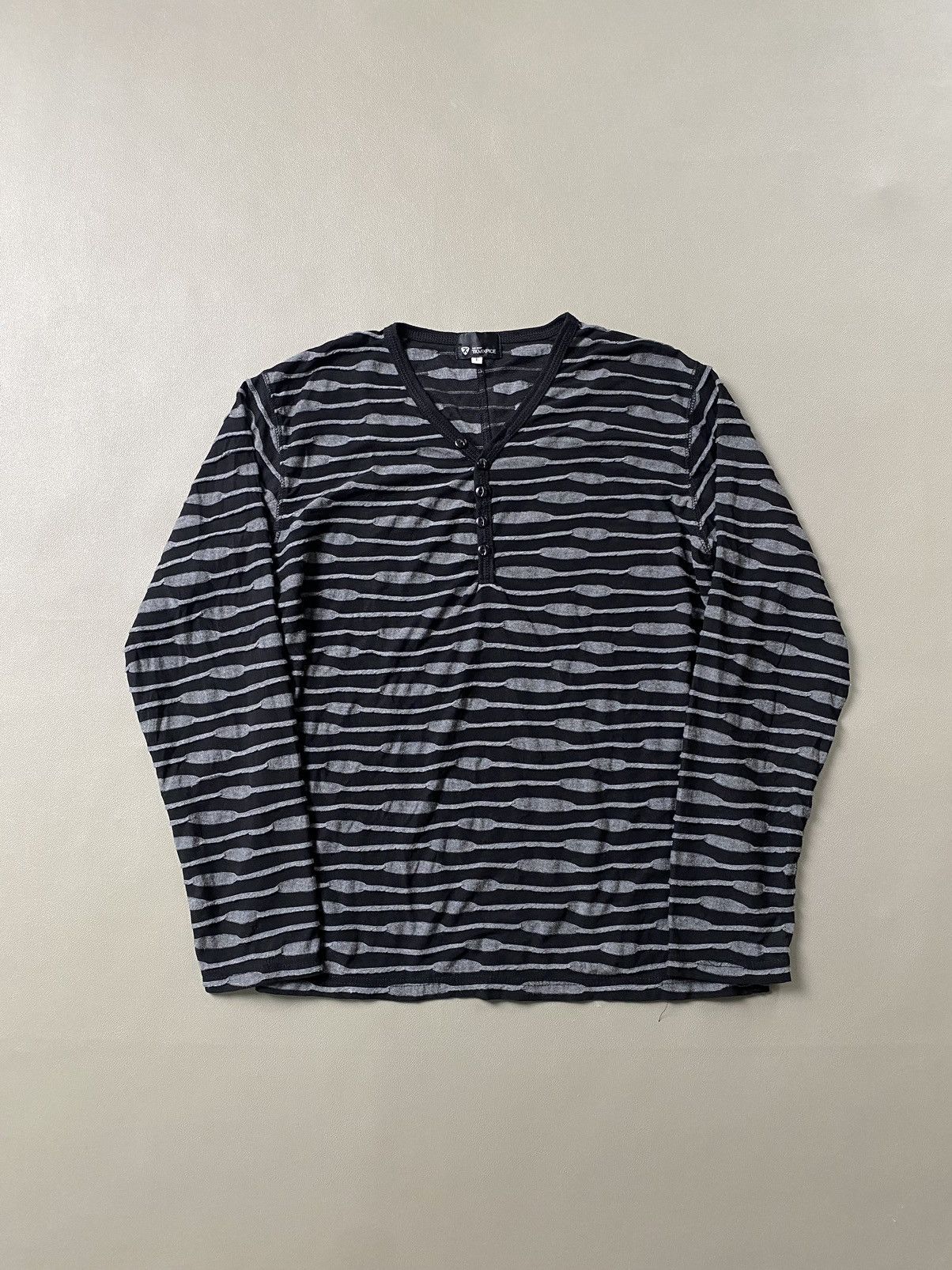 If Six Was Nine × Japanese Brand × Le Grande Bleu (L.G.B.) Tkmixpice Zebra Striped Ruched Longsleeve Size US L / EU 52-54 / 3 - 1 Thumbnail